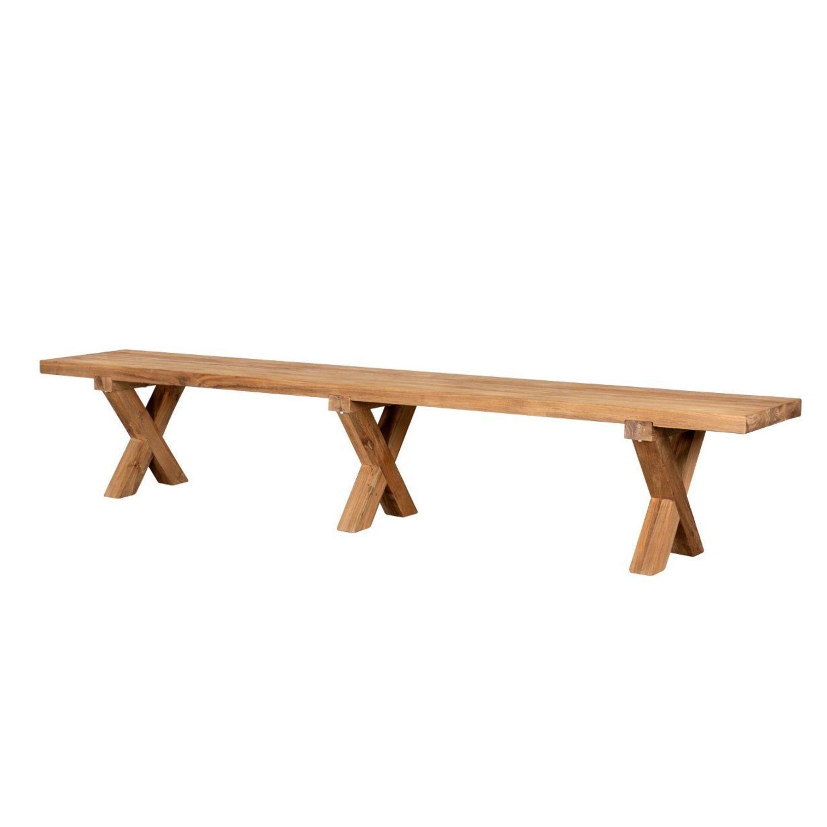 Sovereign Teak X Leg Bench - 250cm gallery detail image