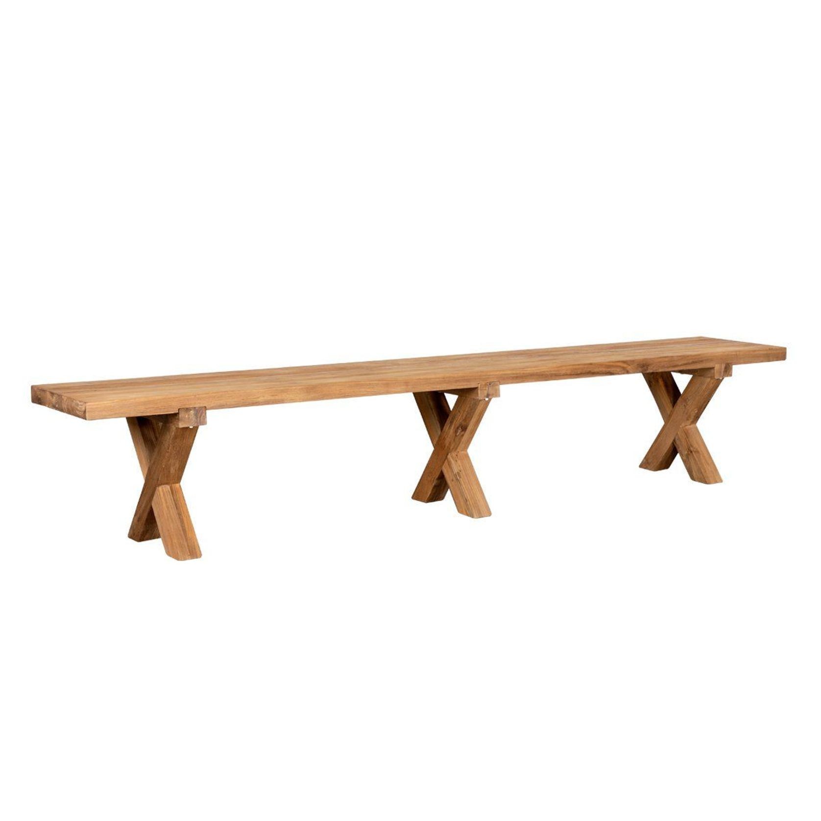 Sovereign Teak X Leg Bench - 250cm gallery detail image