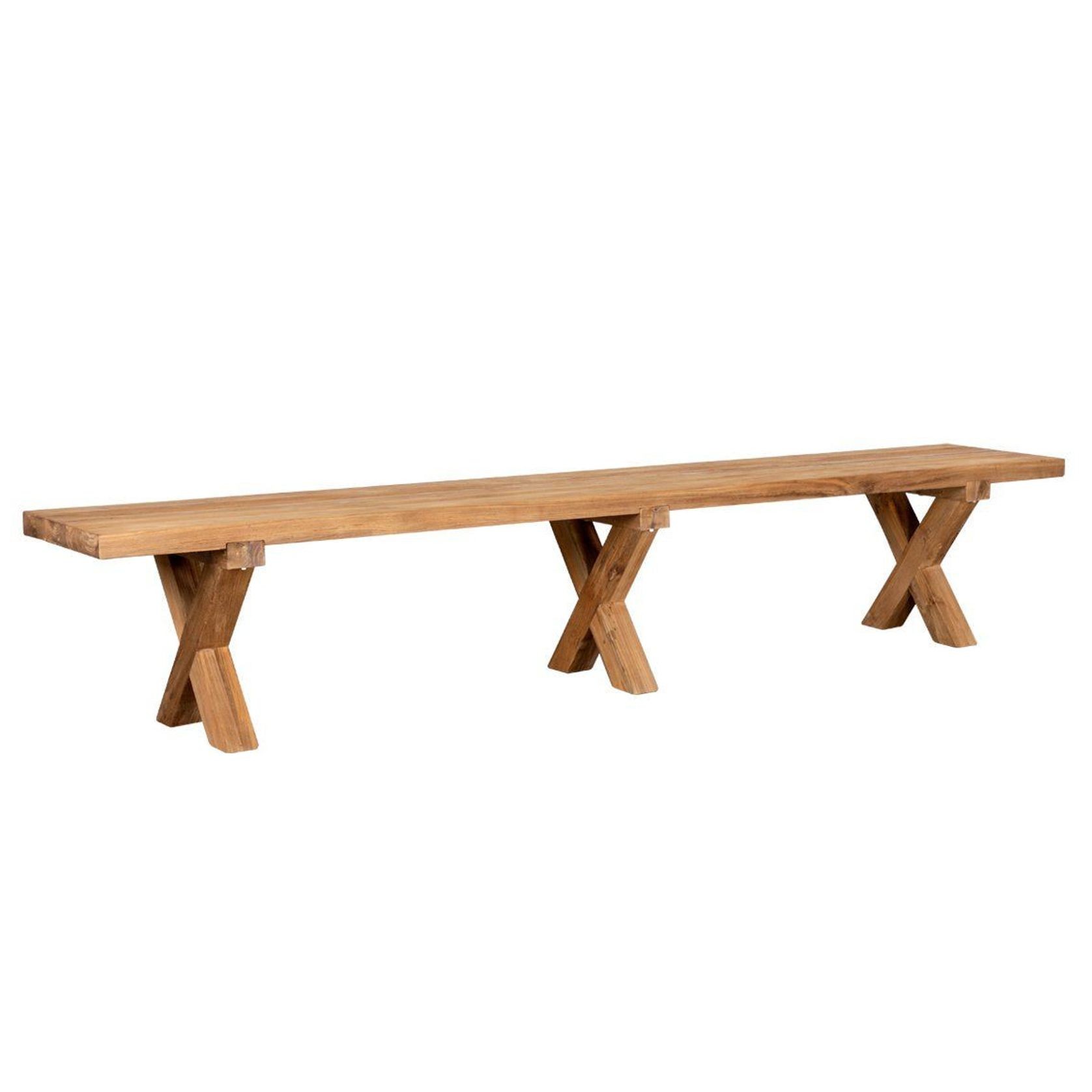 Sovereign Teak X Leg Bench - 300cm gallery detail image