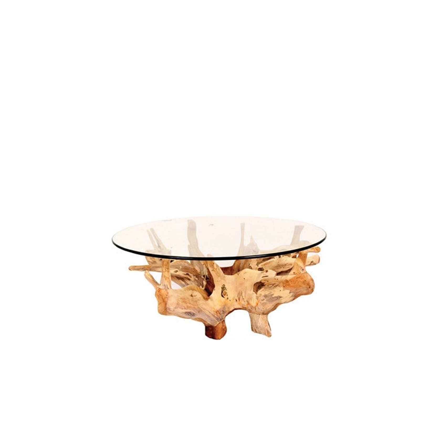 Teak Root Coffee Table w/Glass gallery detail image