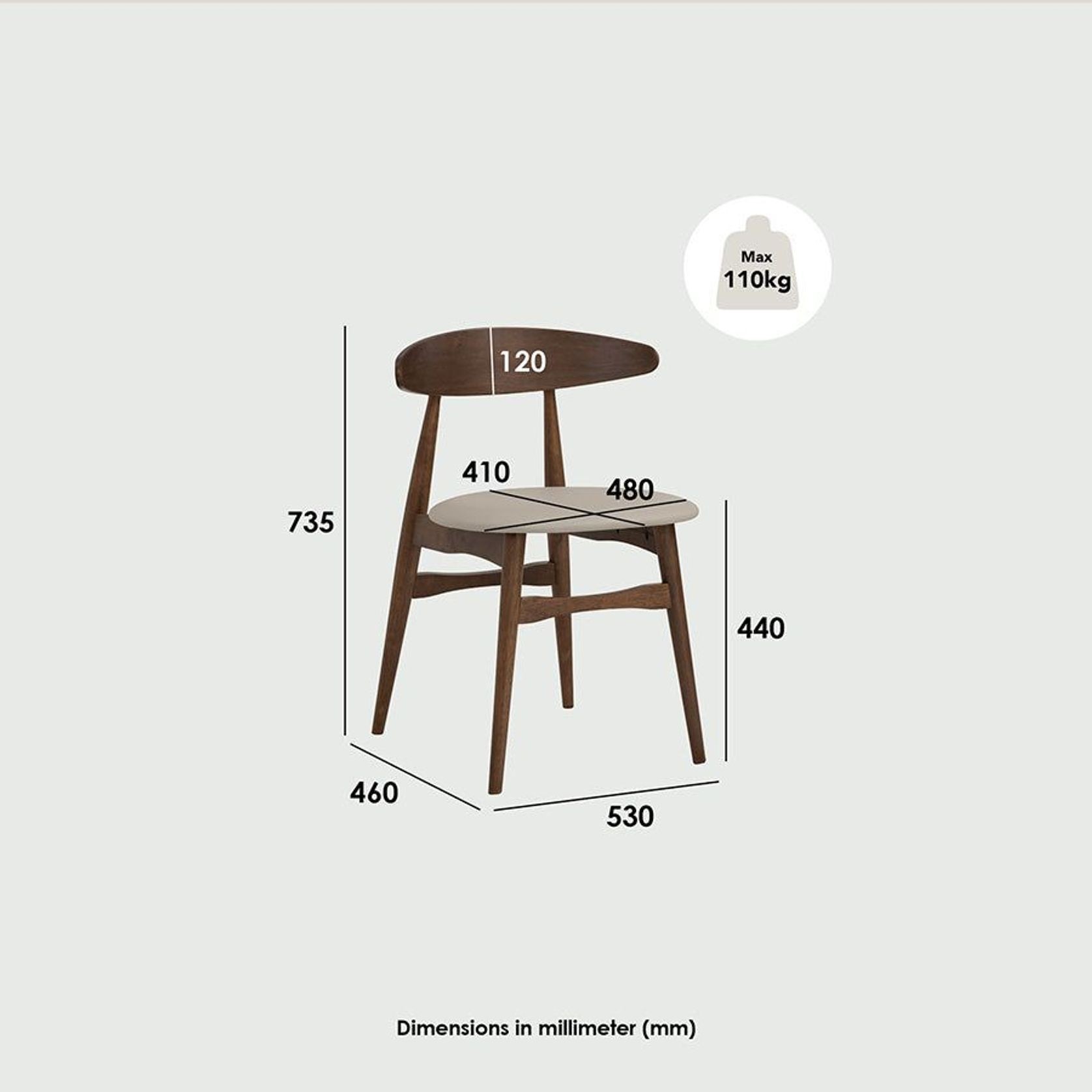 TELYN Dining Chair - Oak + Black gallery detail image