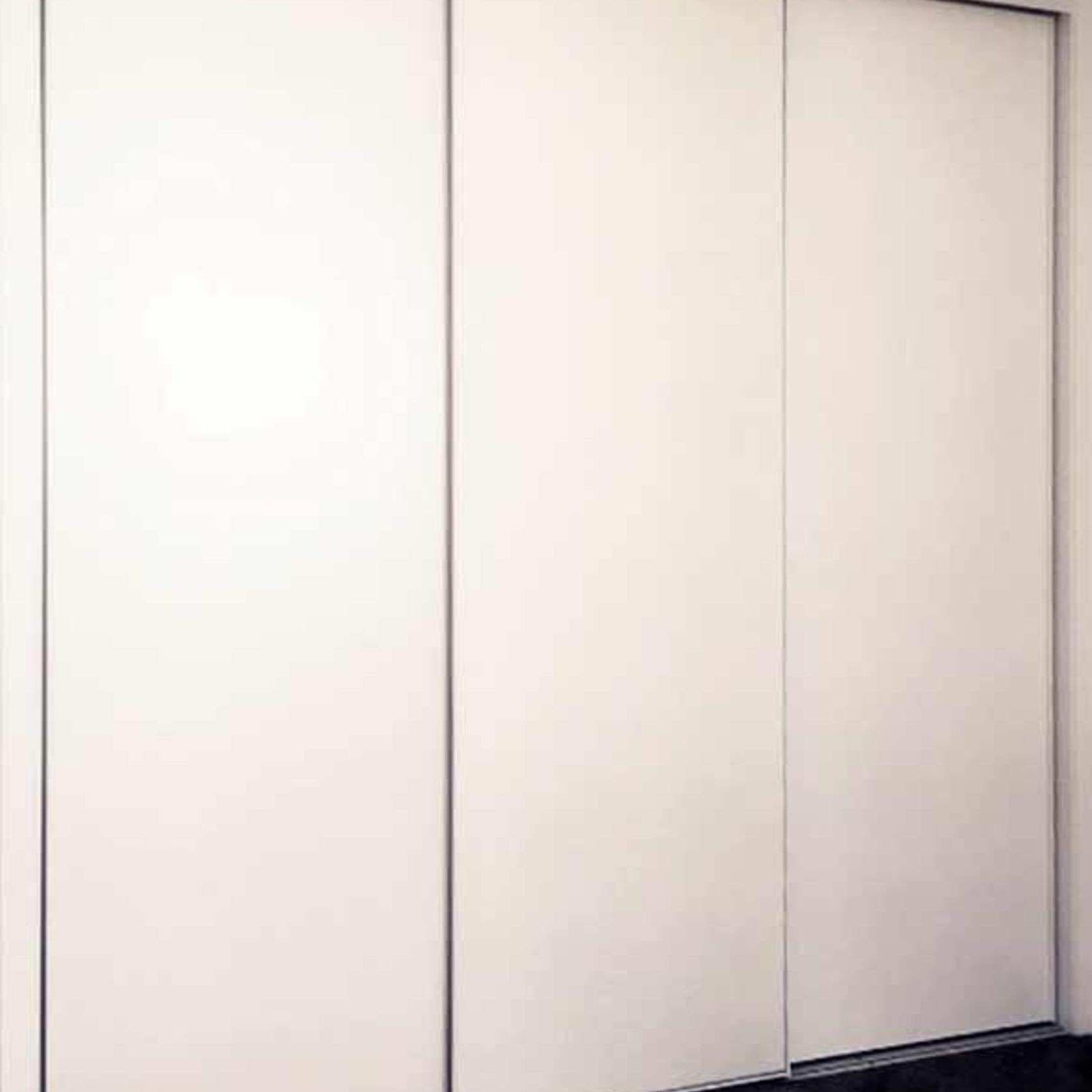 Three White Melamine Sliding Door With Triple Tracks gallery detail image