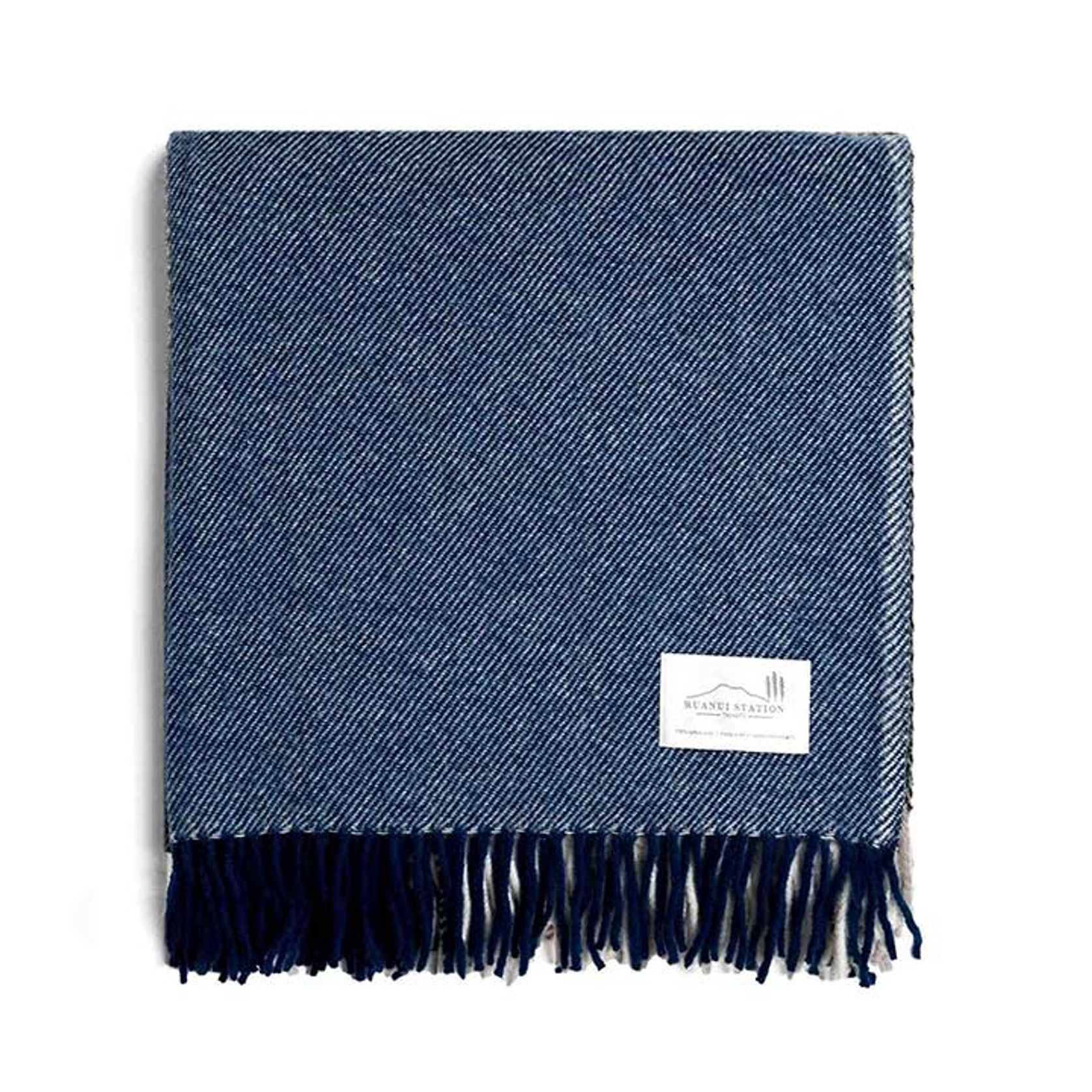 Ruanui Station Lambswool Throw - Shepherd's Stripe gallery detail image