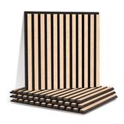 Square WOODFLEX Acoustic Wood Slat Wall Tiles - Oak Veneer - 4pc Set gallery detail image