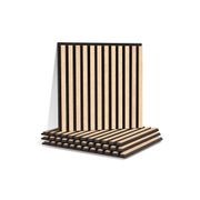 Square WOODFLEX Acoustic Wood Slat Wall Tiles - Oak Veneer - 4pc Set gallery detail image