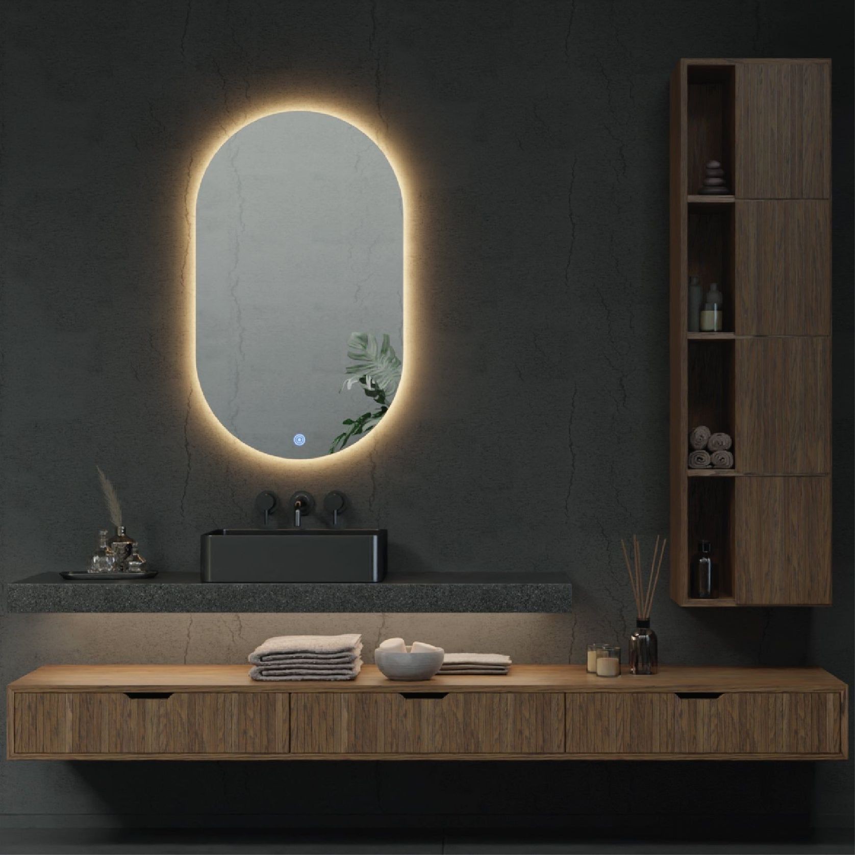 Eclipse Titan LED Mirror With Demister 600x1000mm gallery detail image