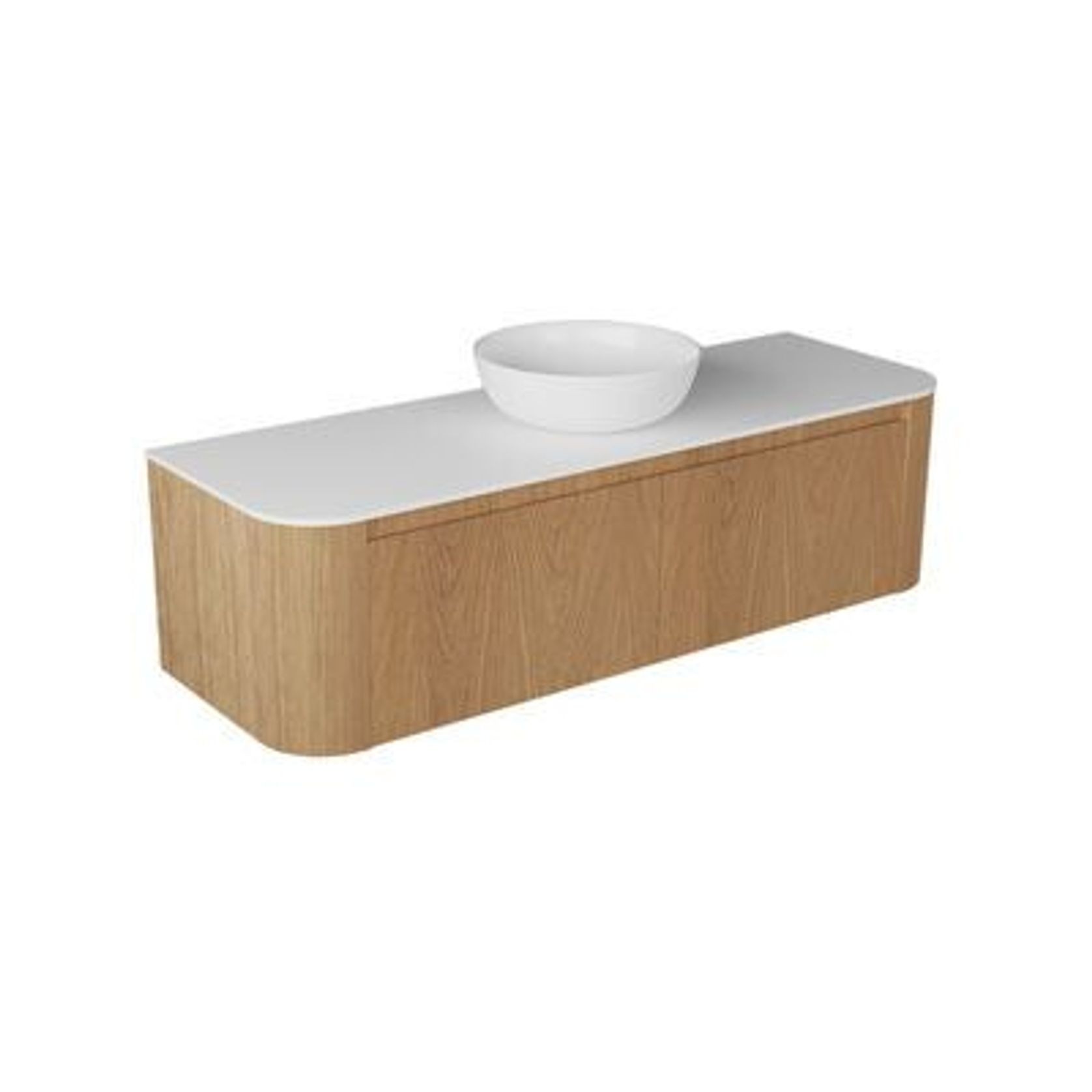 Curved Tondo 1500 2 Drawer Wall Hung Vanity - 5 Colours gallery detail image