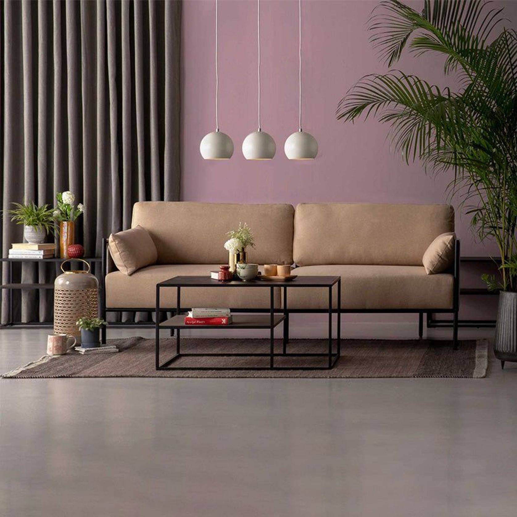 BRADFORD Coffee Table 100cm - Natural & Black gallery detail image