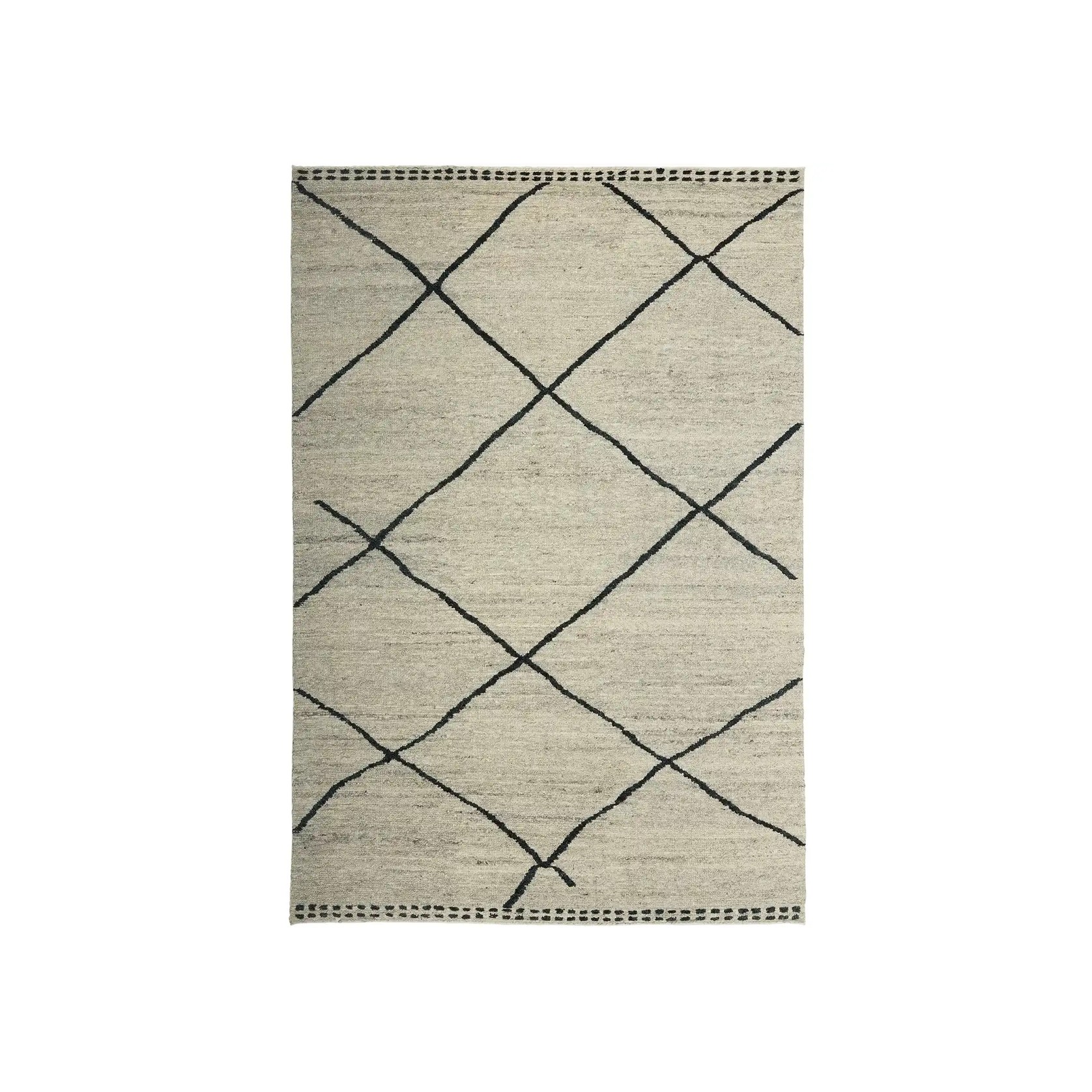 Tribe Home Ridge Rug - Grey and Charcoal | 100% Wool Floor Rug gallery detail image