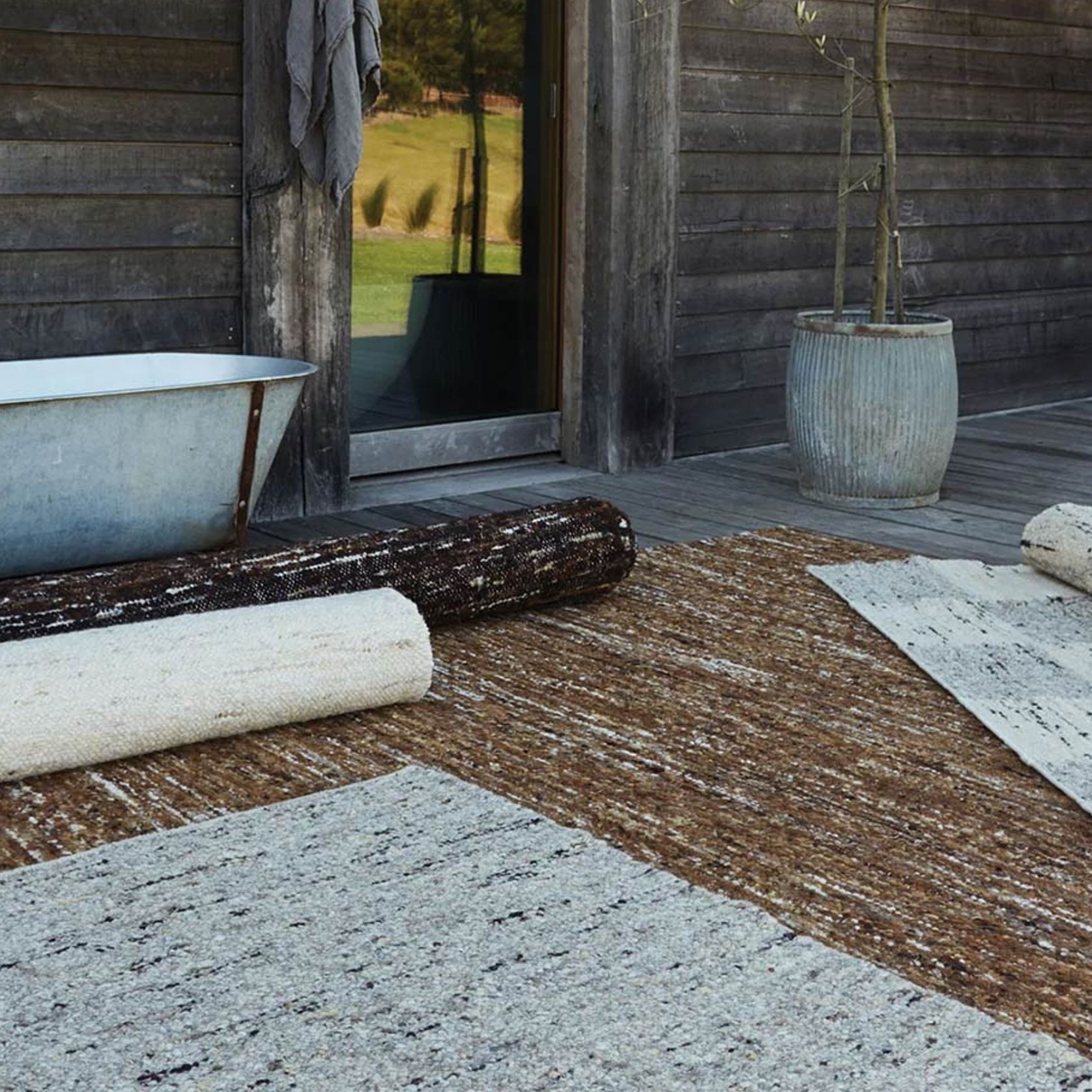 Tribe Home Birch Rug | Natural Undyed Wool Floor Rug gallery detail image