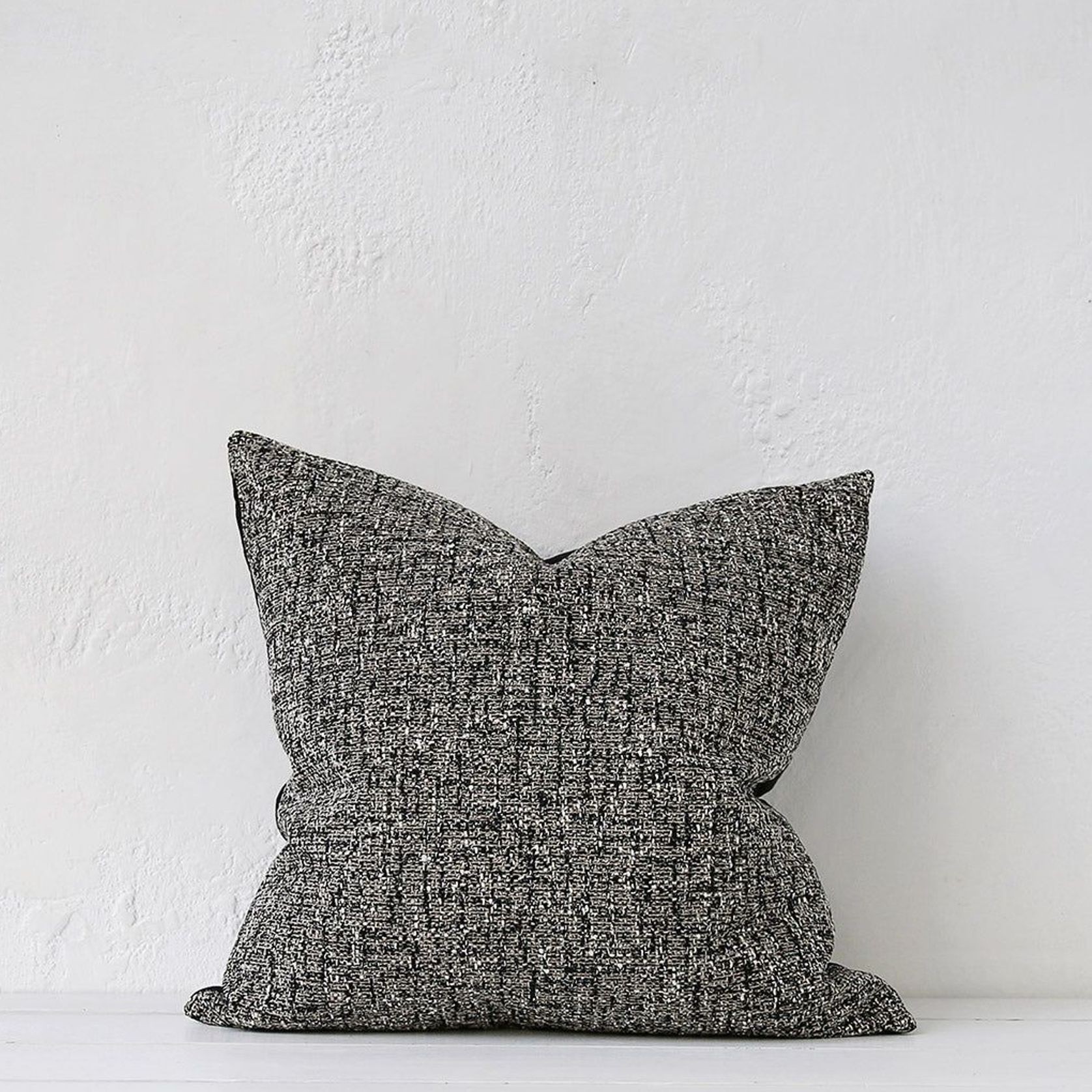 Tweed Cushion / Feather Inner / Mocha gallery detail image