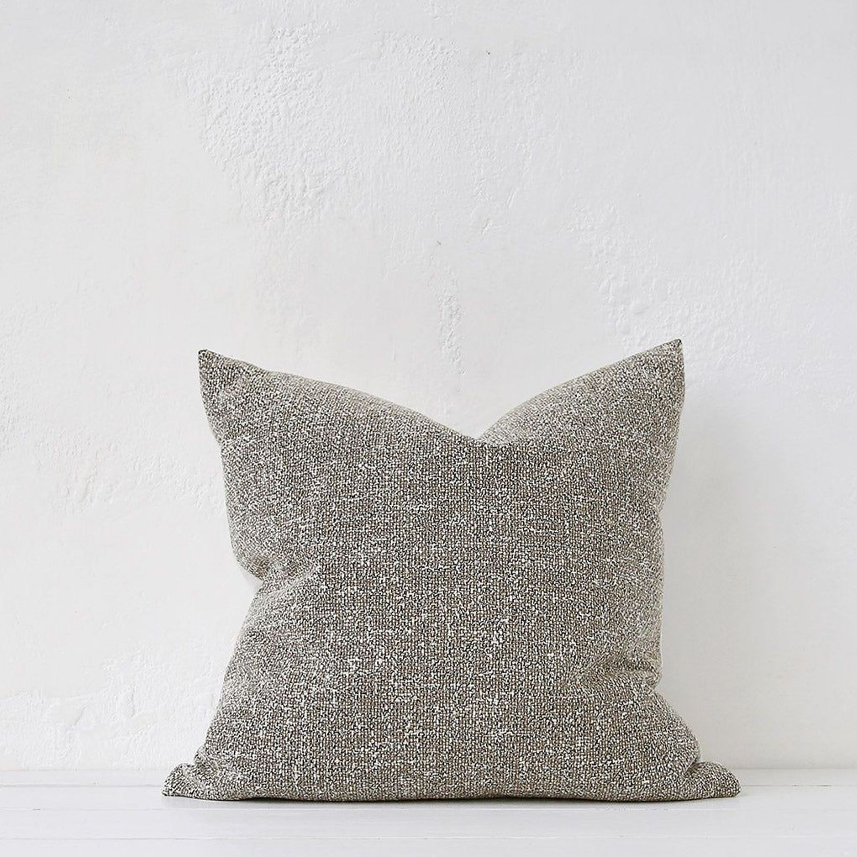 Tweed Cushion / Feather Inner / Putty gallery detail image
