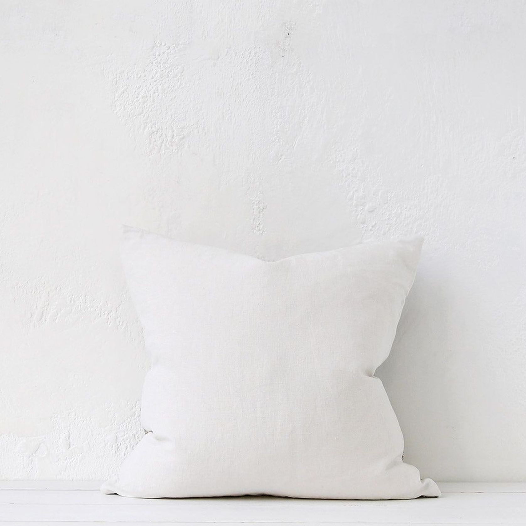 Tweed Cushion / Feather Inner / Putty gallery detail image