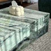 Block Coffee Table - Twill Green Marble | Natural Stone Co. gallery detail image