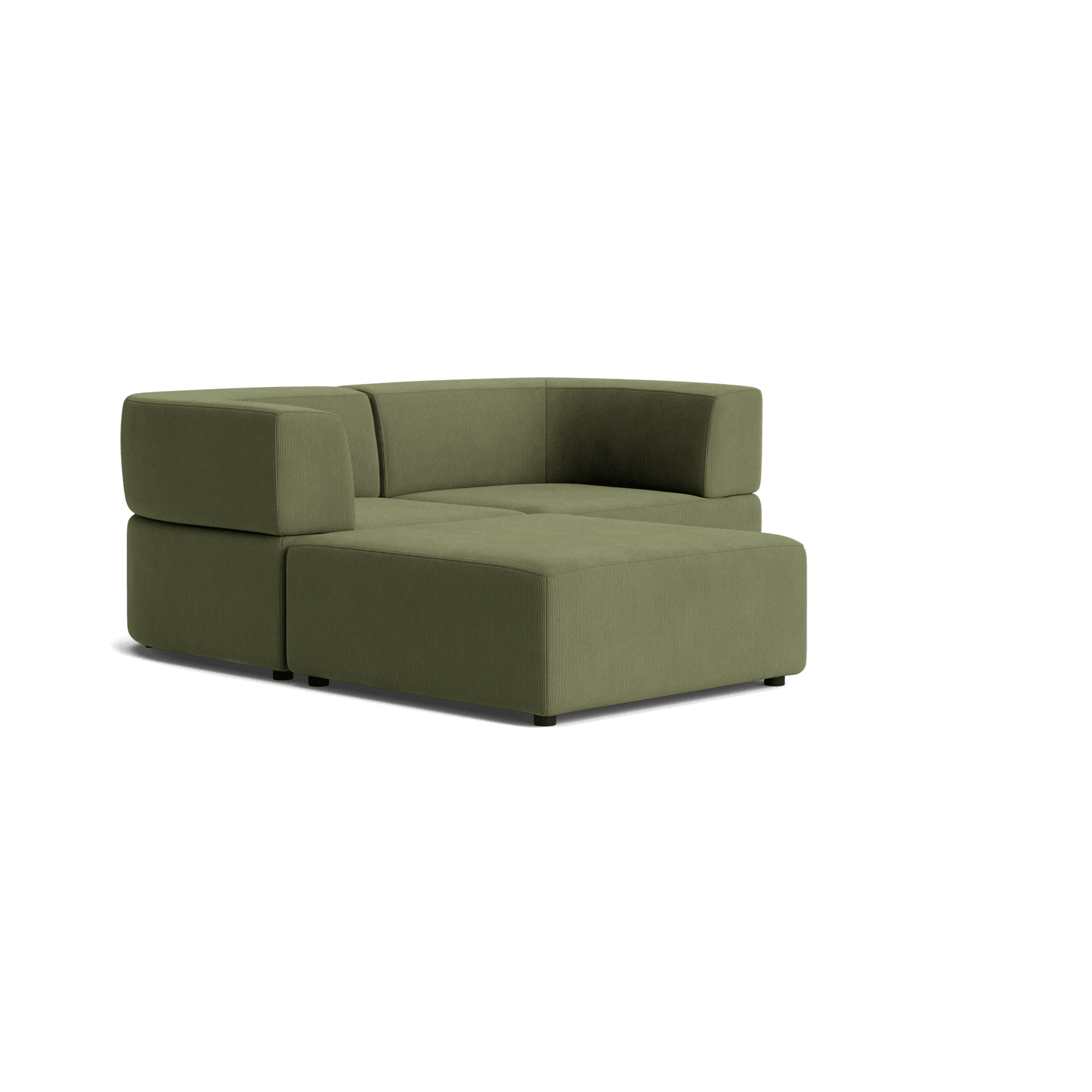Stretch 3 Seater Chaise Sofa - Corduroy Forest gallery detail image