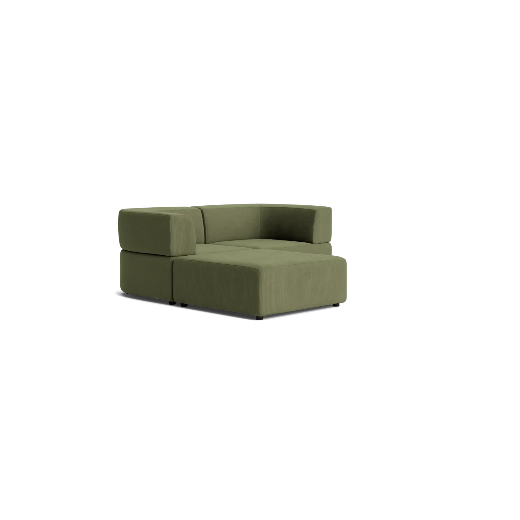 Stretch 3 Seater Chaise Sofa - Corduroy Forest gallery detail image