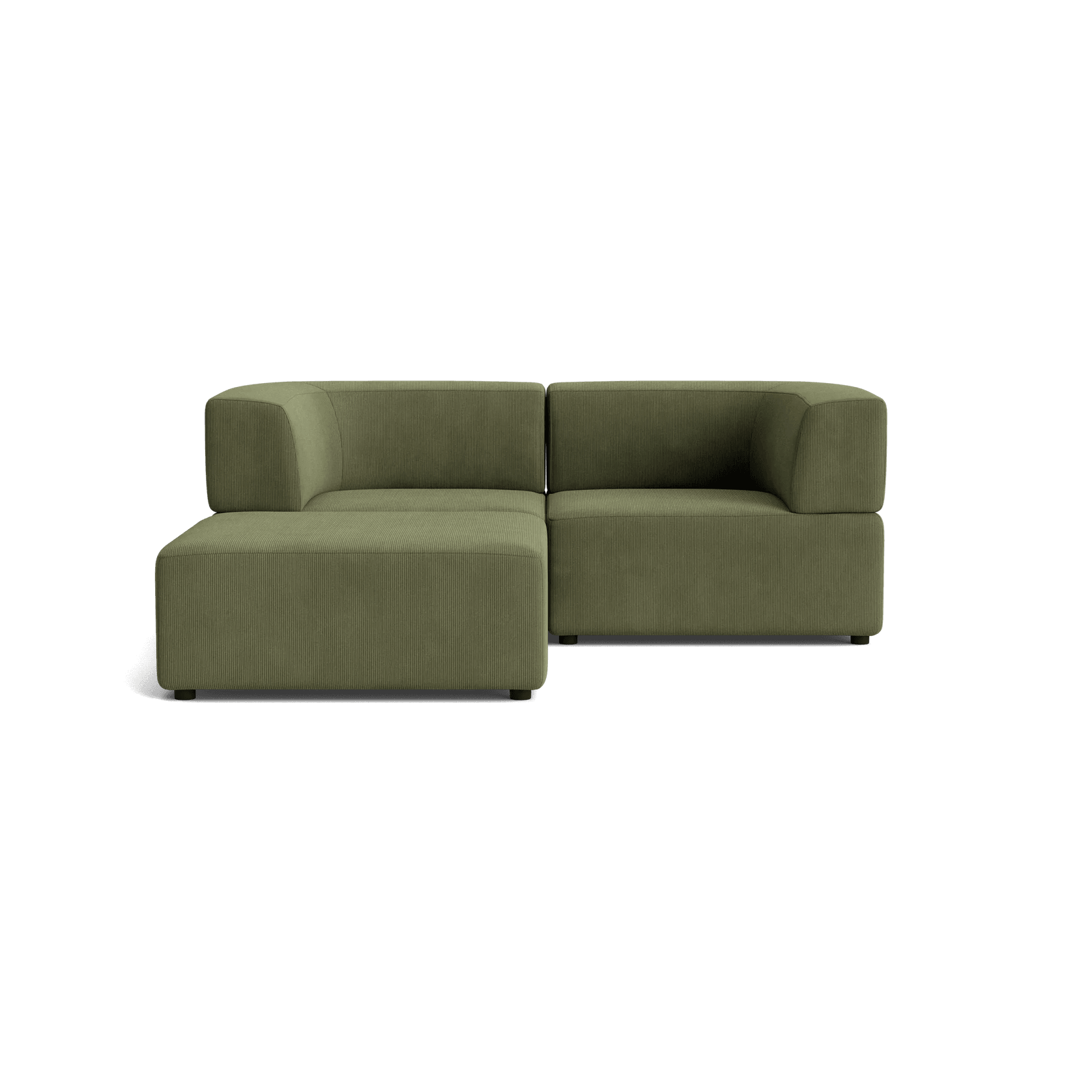 Stretch 3 Seater Chaise Sofa - Corduroy Forest gallery detail image