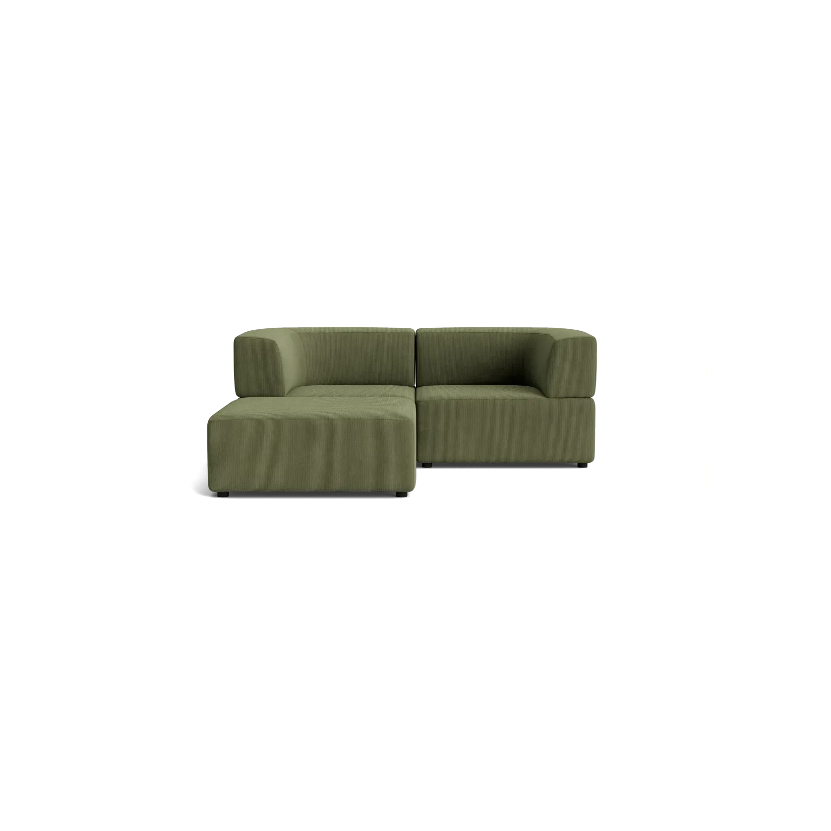 Stretch 3 Seater Chaise Sofa - Corduroy Forest gallery detail image