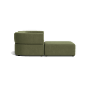 Stretch 3 Seater Chaise Sofa - Corduroy Forest gallery detail image
