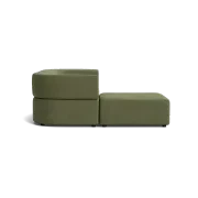 Stretch 3 Seater Chaise Sofa - Corduroy Forest gallery detail image