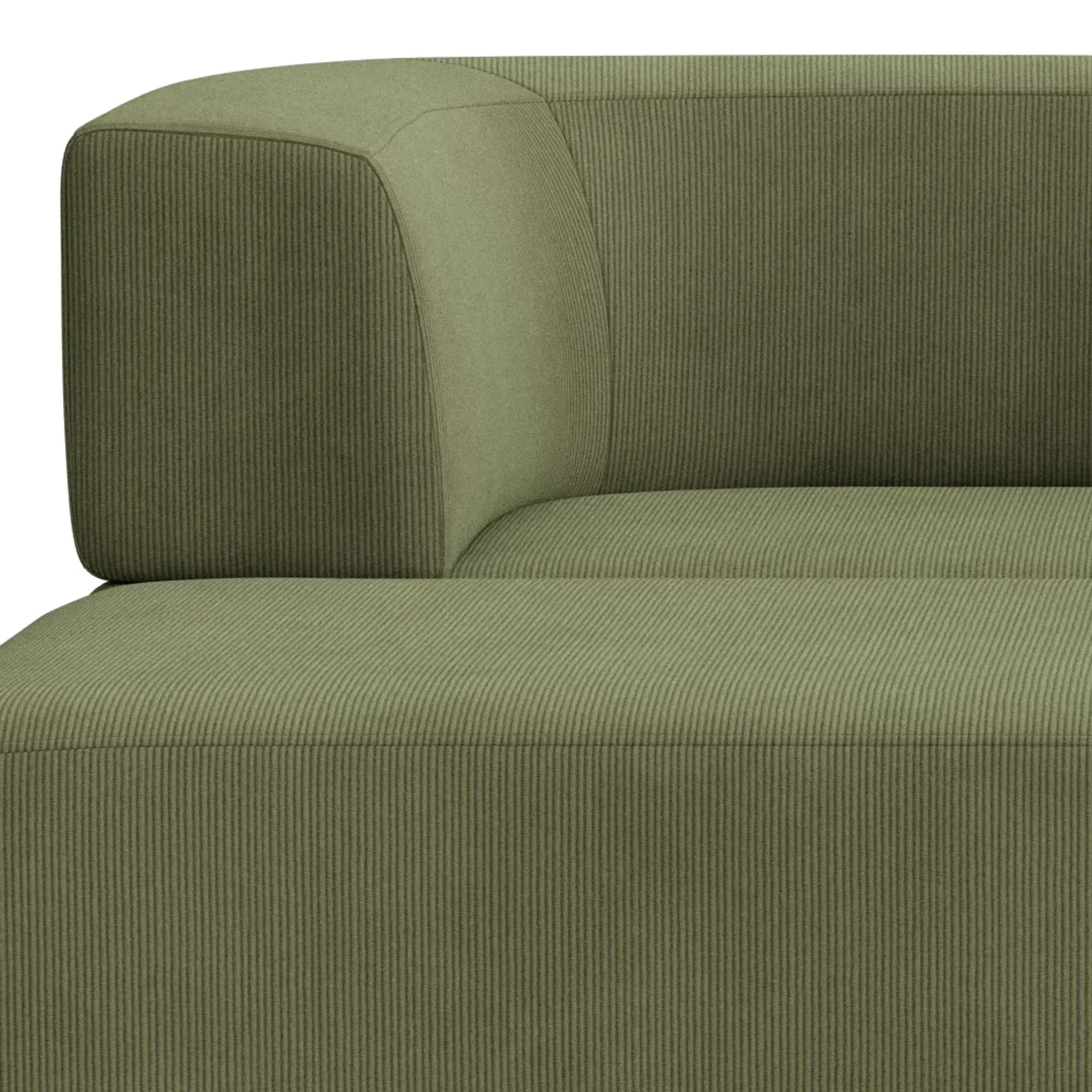 Stretch 3 Seater Chaise Sofa - Corduroy Forest gallery detail image