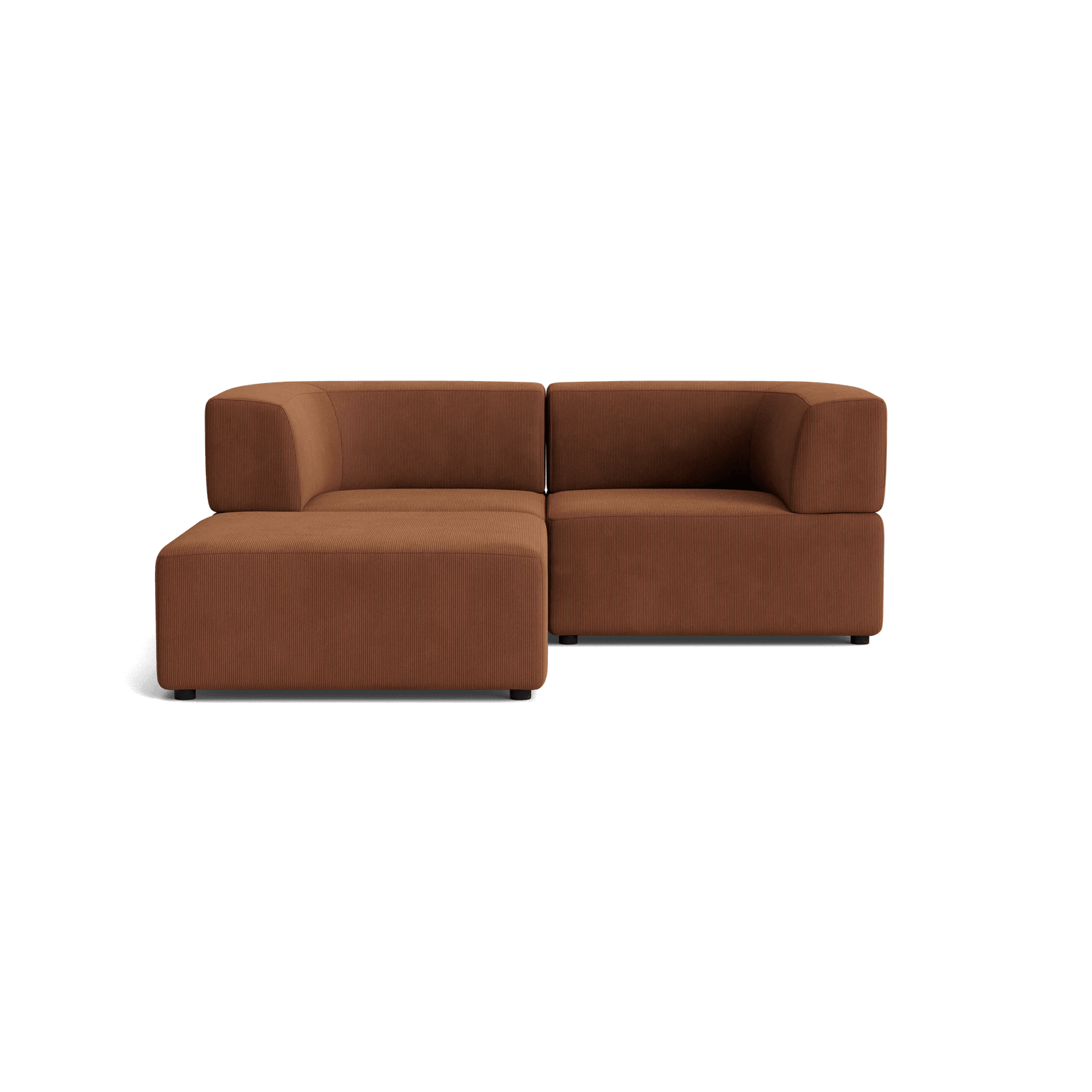 Stretch 3 Seater Chaise Sofa - Corduroy Cocoa gallery detail image