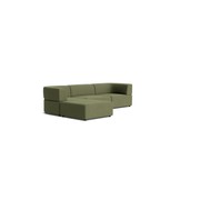Stretch 4 Seater Chaise Sofa - Corduroy Forest gallery detail image