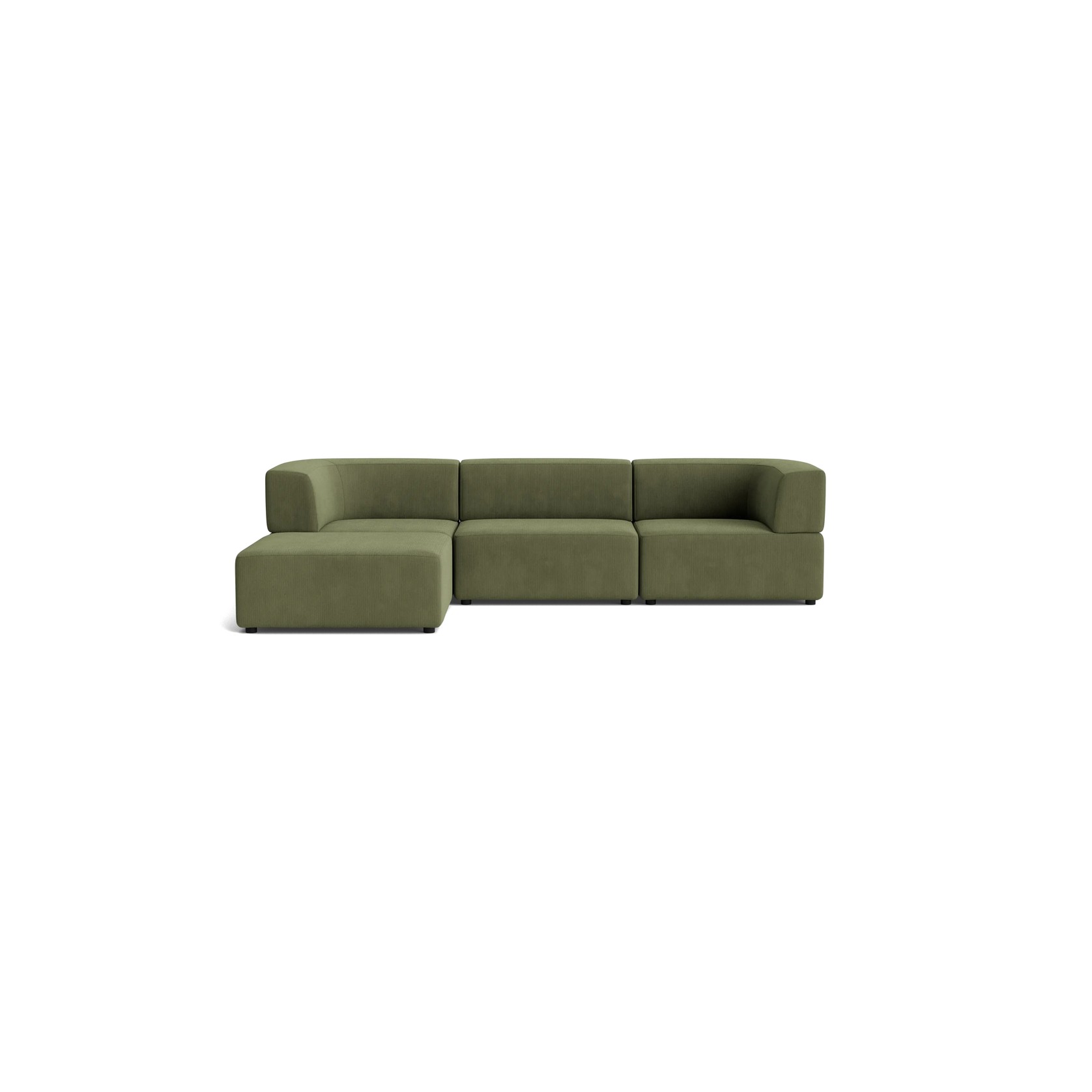Stretch 4 Seater Chaise Sofa - Corduroy Forest gallery detail image
