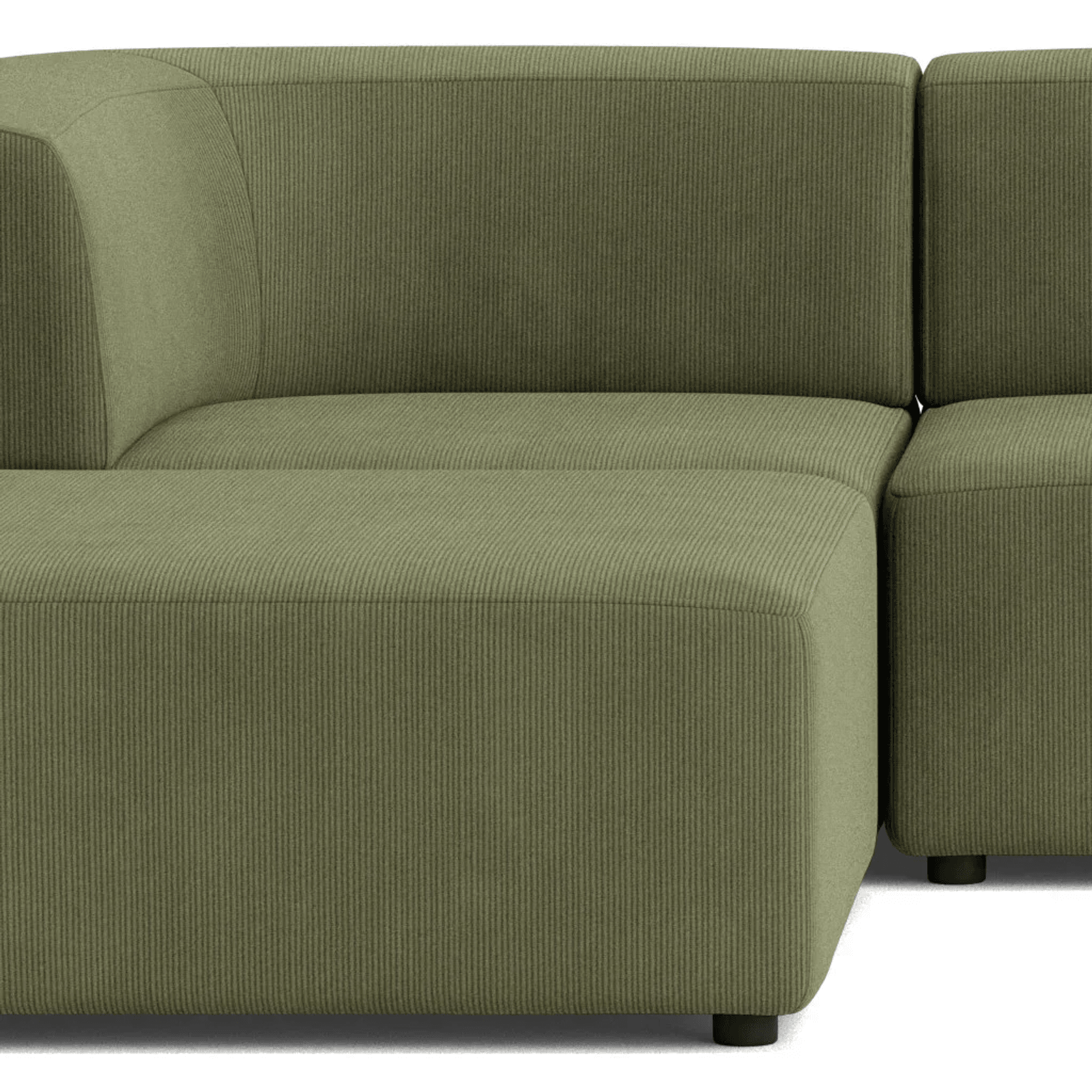 Stretch 4 Seater Chaise Sofa - Corduroy Forest gallery detail image