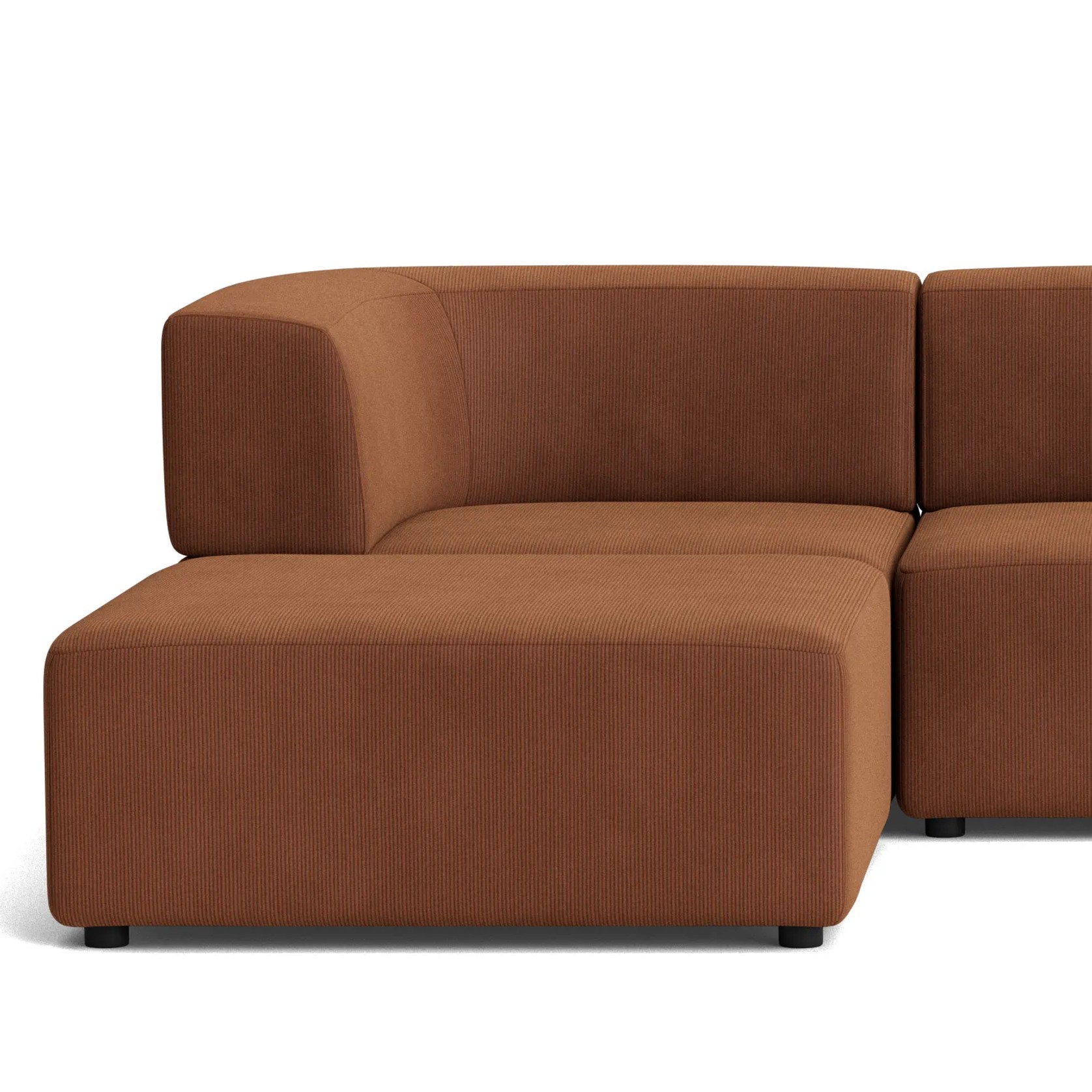 Stretch 4 Seater Chaise Sofa - Corduroy Cocoa gallery detail image
