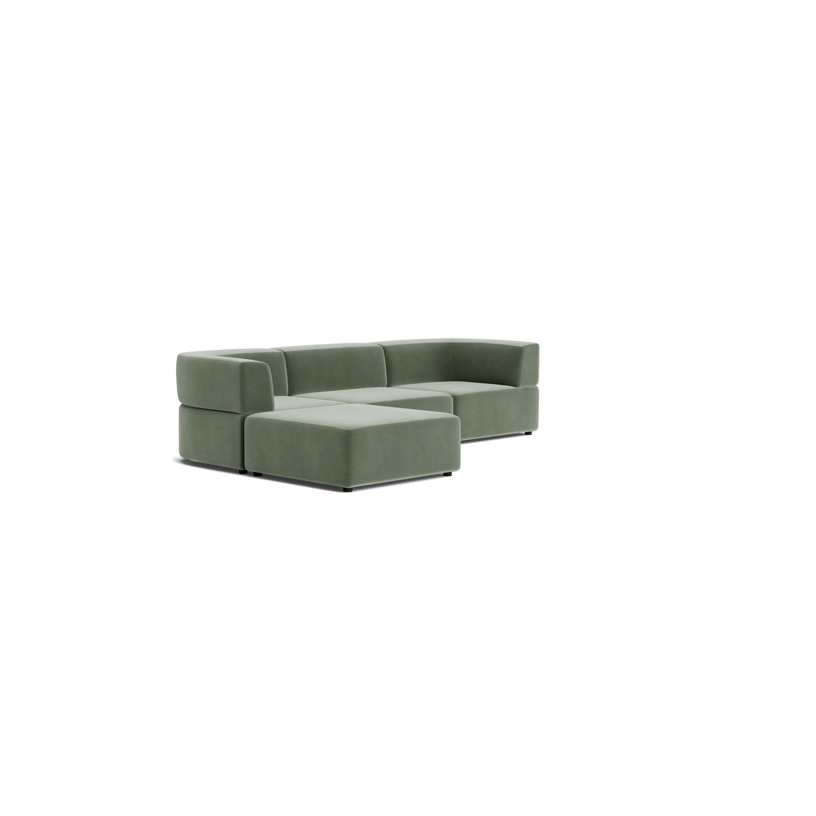 Stretch 4 Seater Chaise Sofa - Opal Ocean gallery detail image