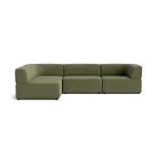 Stretch 4 Seater Open Chaise Sofa - Corduroy Forest gallery detail image