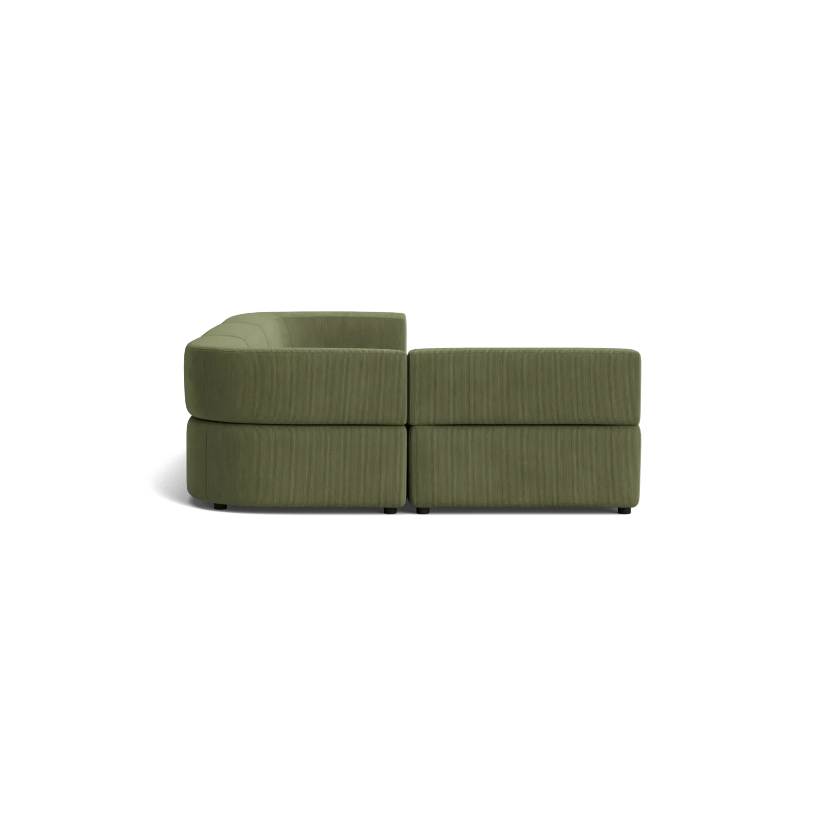 Stretch 4 Seater Open Chaise Sofa - Corduroy Forest gallery detail image