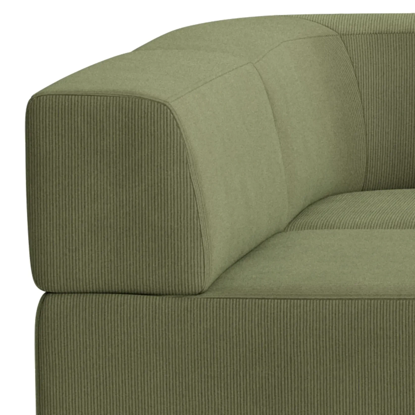 Stretch 4 Seater Open Chaise Sofa - Corduroy Forest gallery detail image
