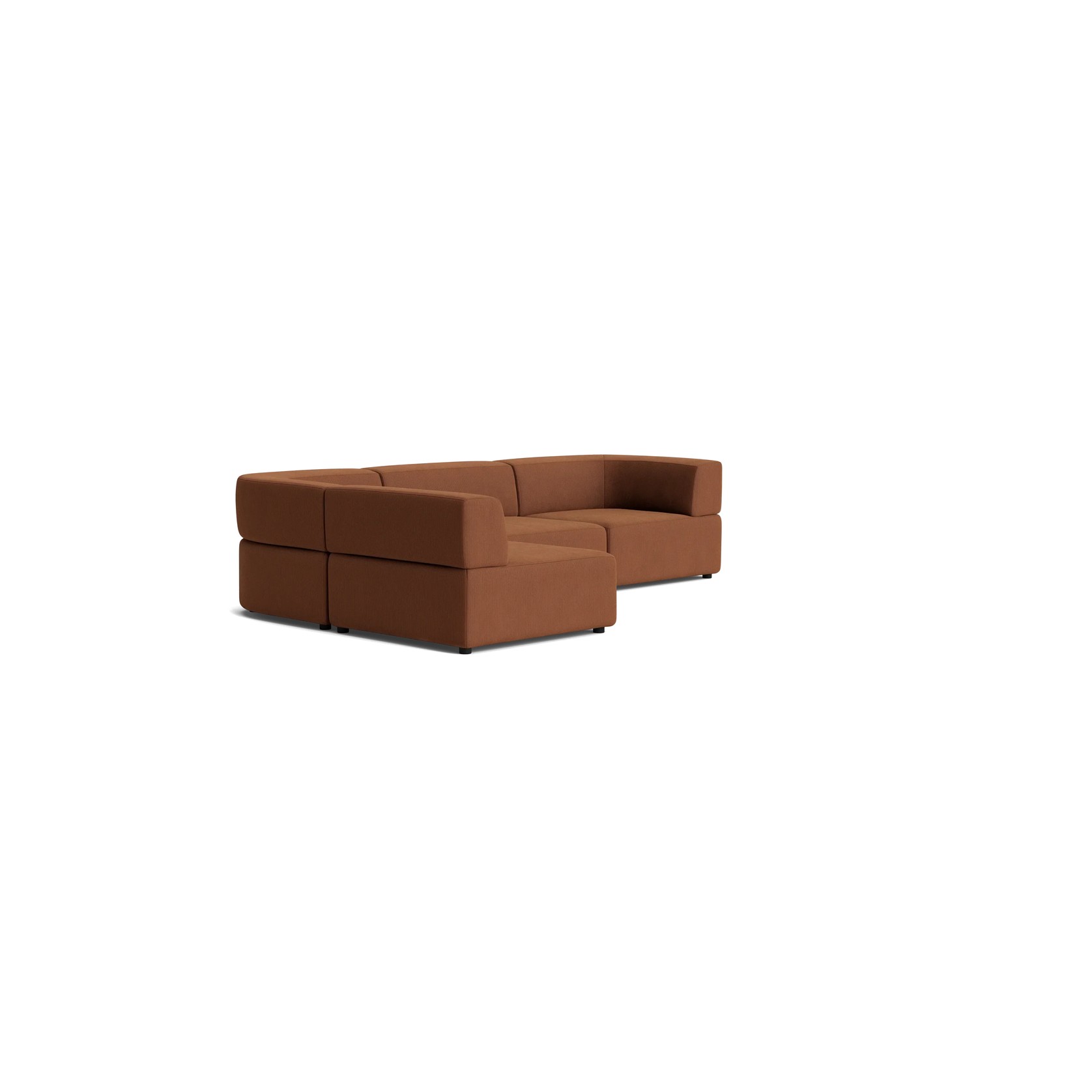 Stretch 4 Seater Open Chaise Sofa - Corduroy Cocoa gallery detail image