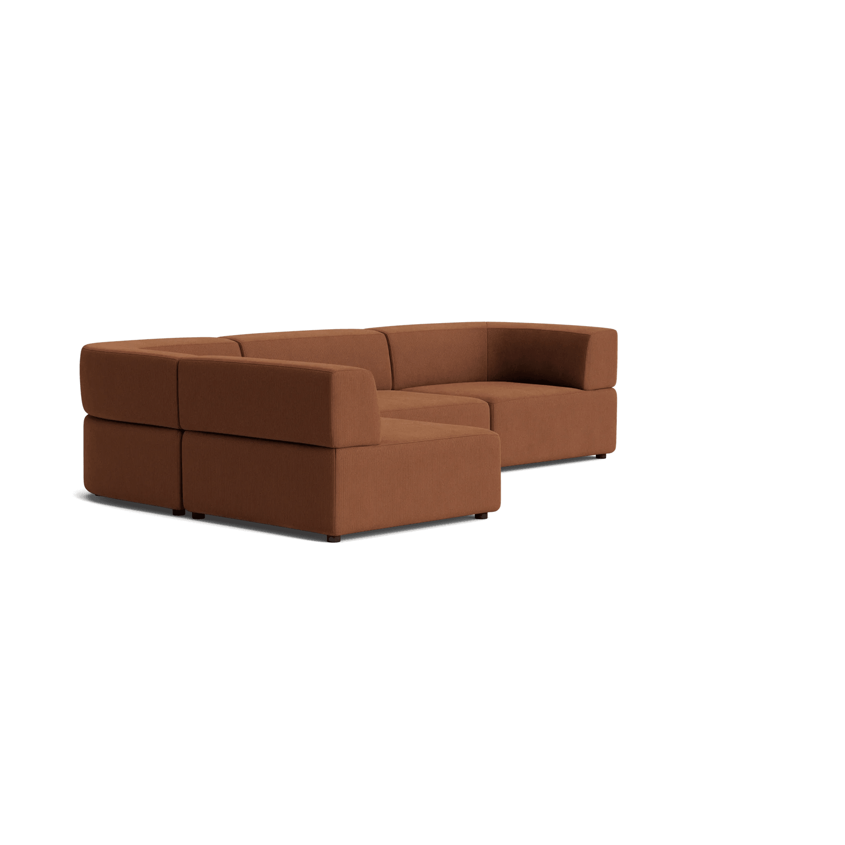 Stretch 4 Seater Open Chaise Sofa - Corduroy Cocoa gallery detail image