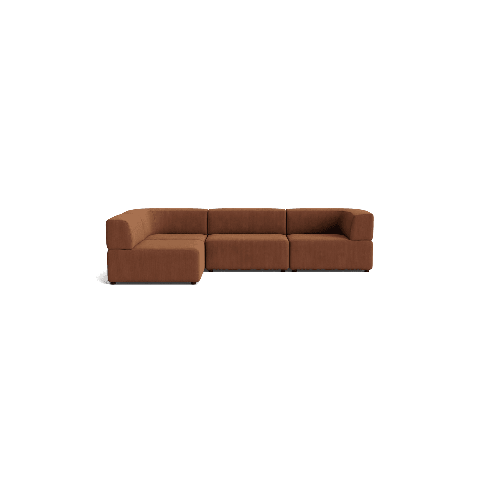 Stretch 4 Seater Open Chaise Sofa - Corduroy Cocoa gallery detail image