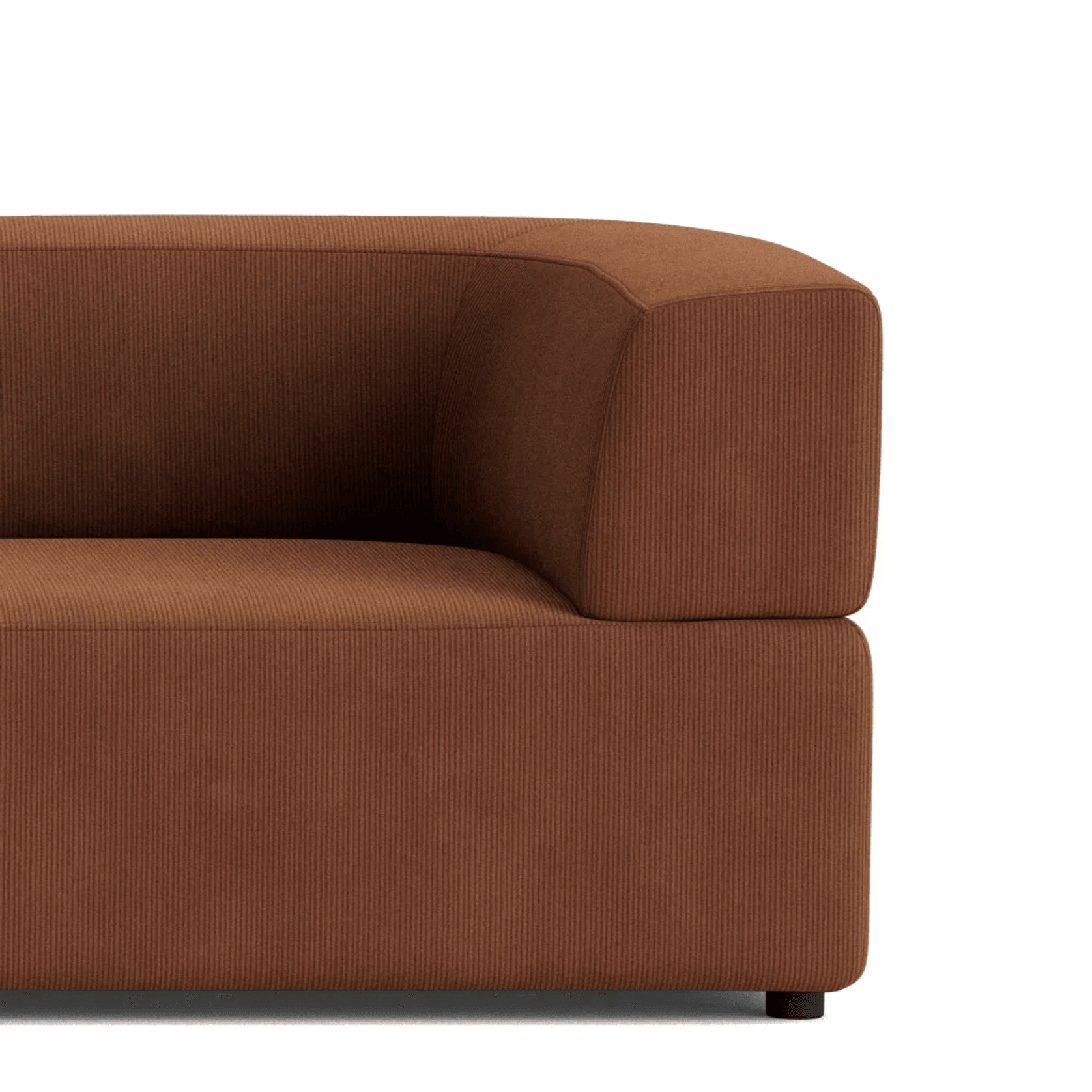 Stretch 4 Seater Open Chaise Sofa - Corduroy Cocoa gallery detail image
