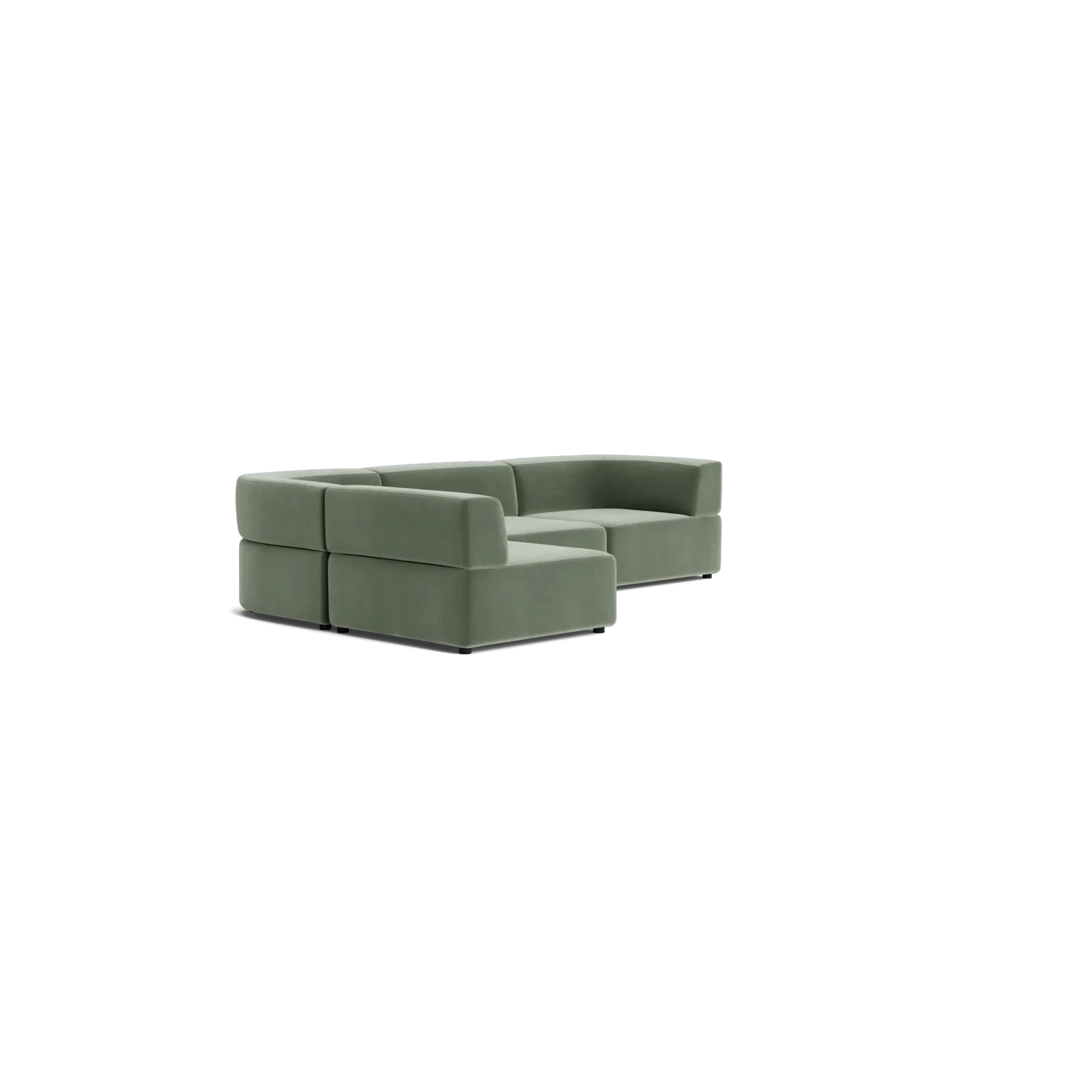 Stretch 4 Seater Open Chaise Sofa - Opal Ocean gallery detail image