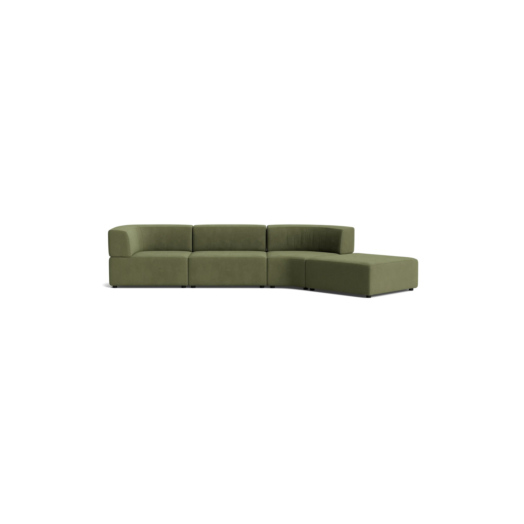 Stretch Open Angled Sofa - Corduroy Forest gallery detail image