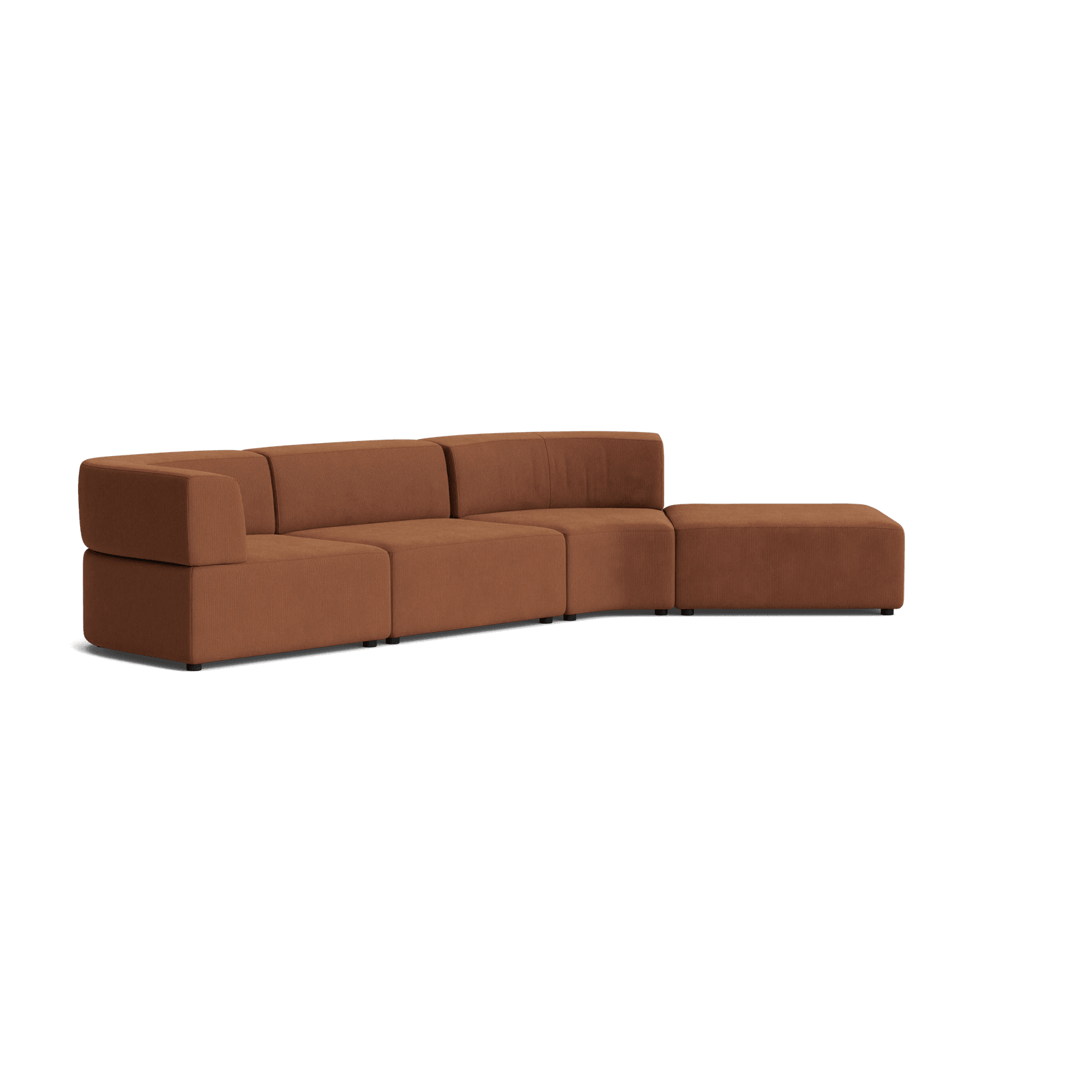 Stretch Open Angled Sofa - Corduroy Cocoa gallery detail image