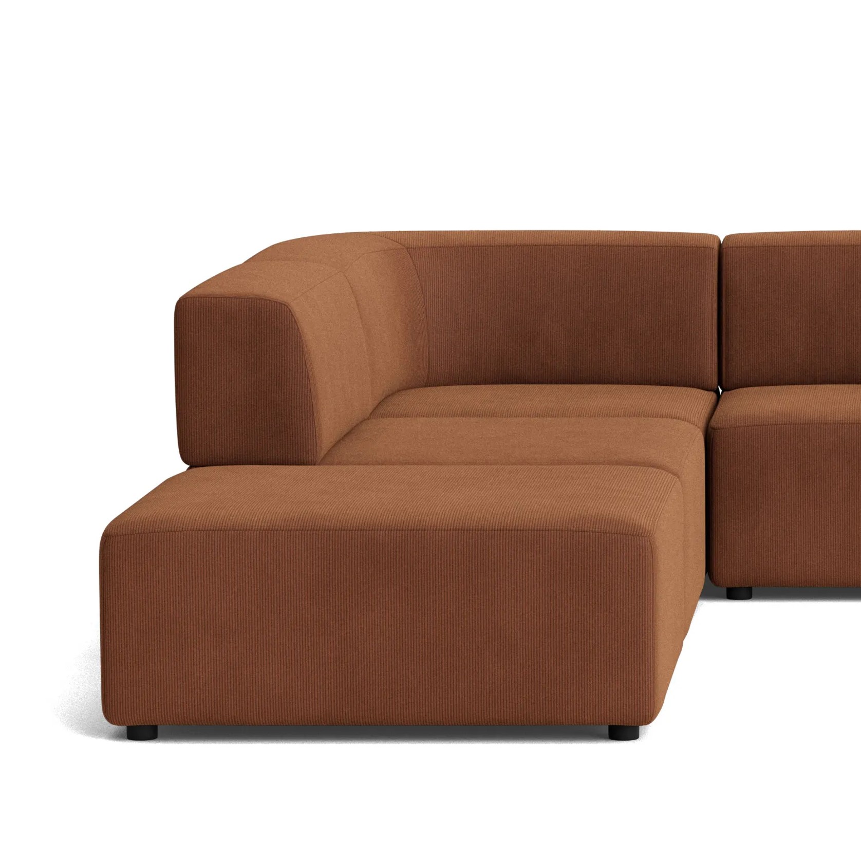 Stretch Open Corner Sofa - Corduroy Cocoa gallery detail image