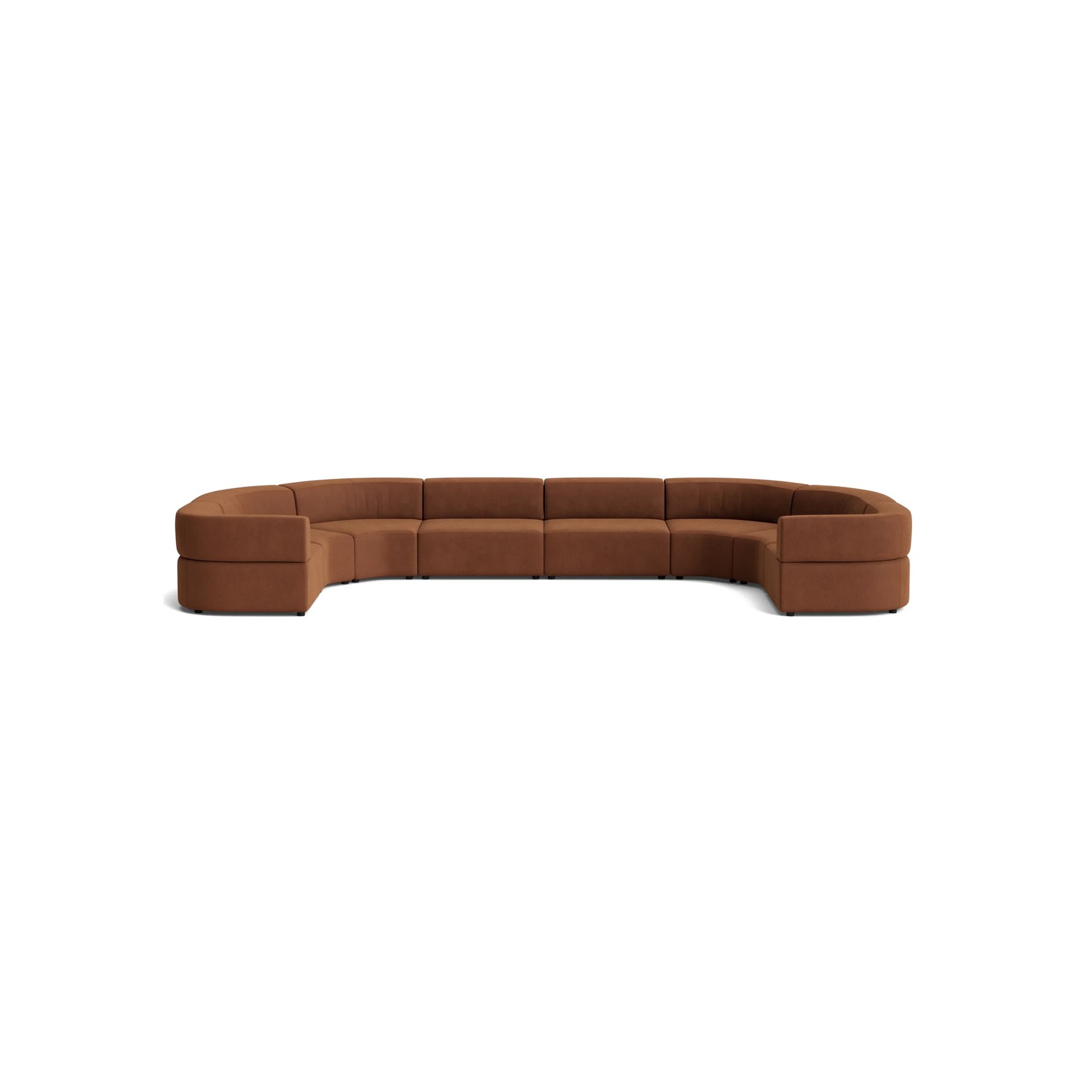 Stretch U Shape Modular Sofa - Corduroy Cocoa gallery detail image