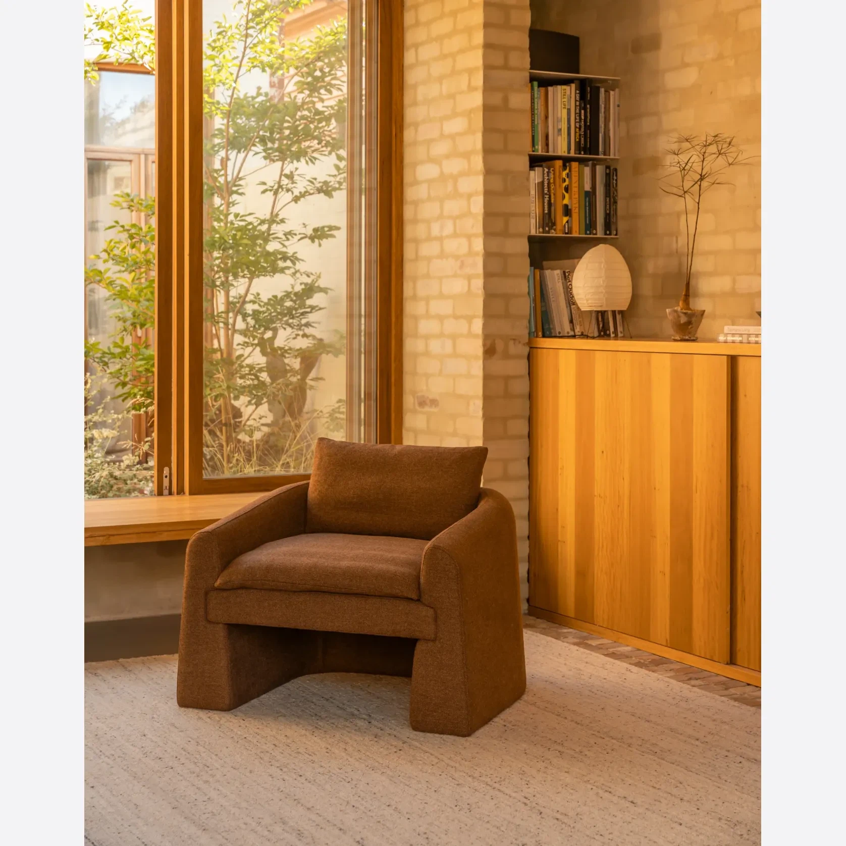 Crest Armchair - Fossil Chocolate gallery detail image