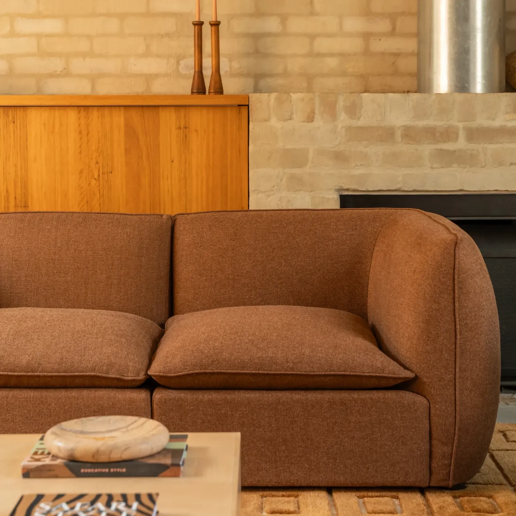 Muro Large Corner Sofa - Fossil Chocolate gallery detail image