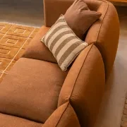 Muro 4 Seater Chaise Sofa - Fossil Chocolate gallery detail image