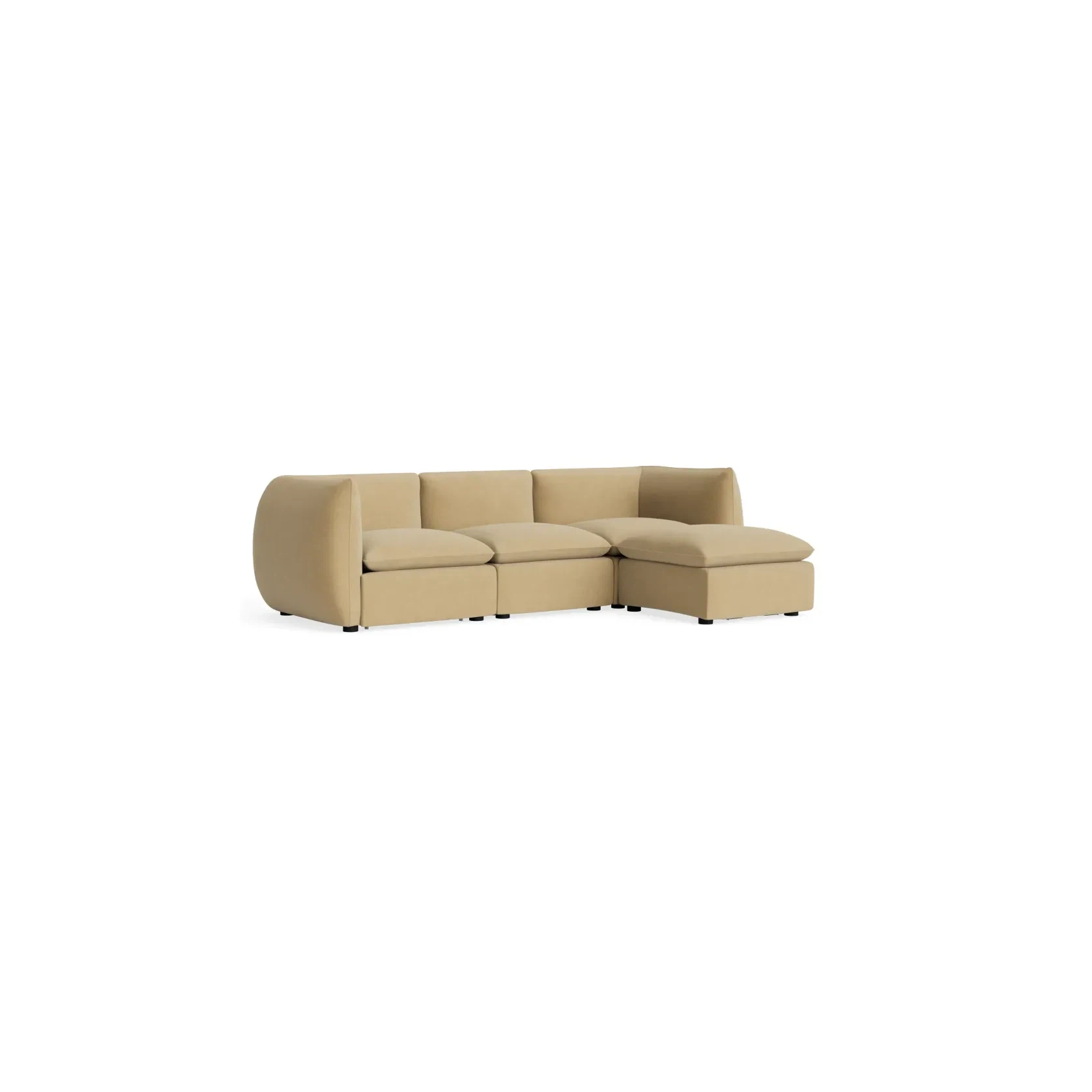 Muro 4 Seater Chaise Sofa - Silas Honey gallery detail image