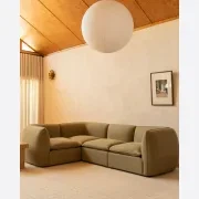 Muro Closed Chaise Sofa - Fossil Eucalyptus gallery detail image