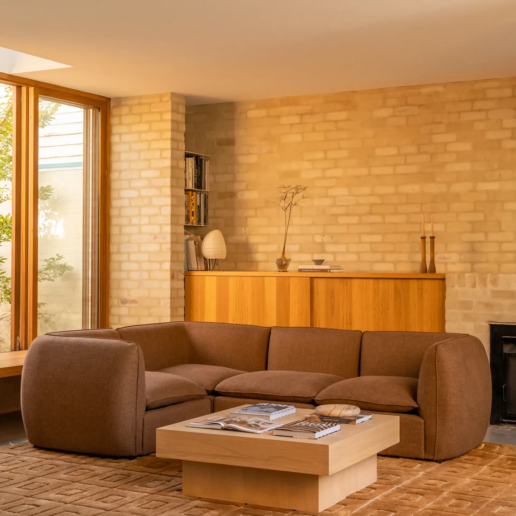 Muro Closed Chaise Sofa - Fossil Chocolate gallery detail image