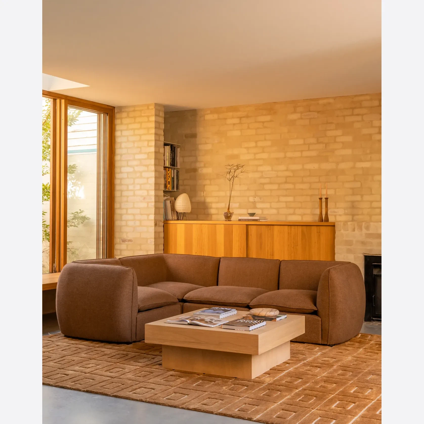 Muro Closed Chaise Sofa - Fossil Chocolate gallery detail image